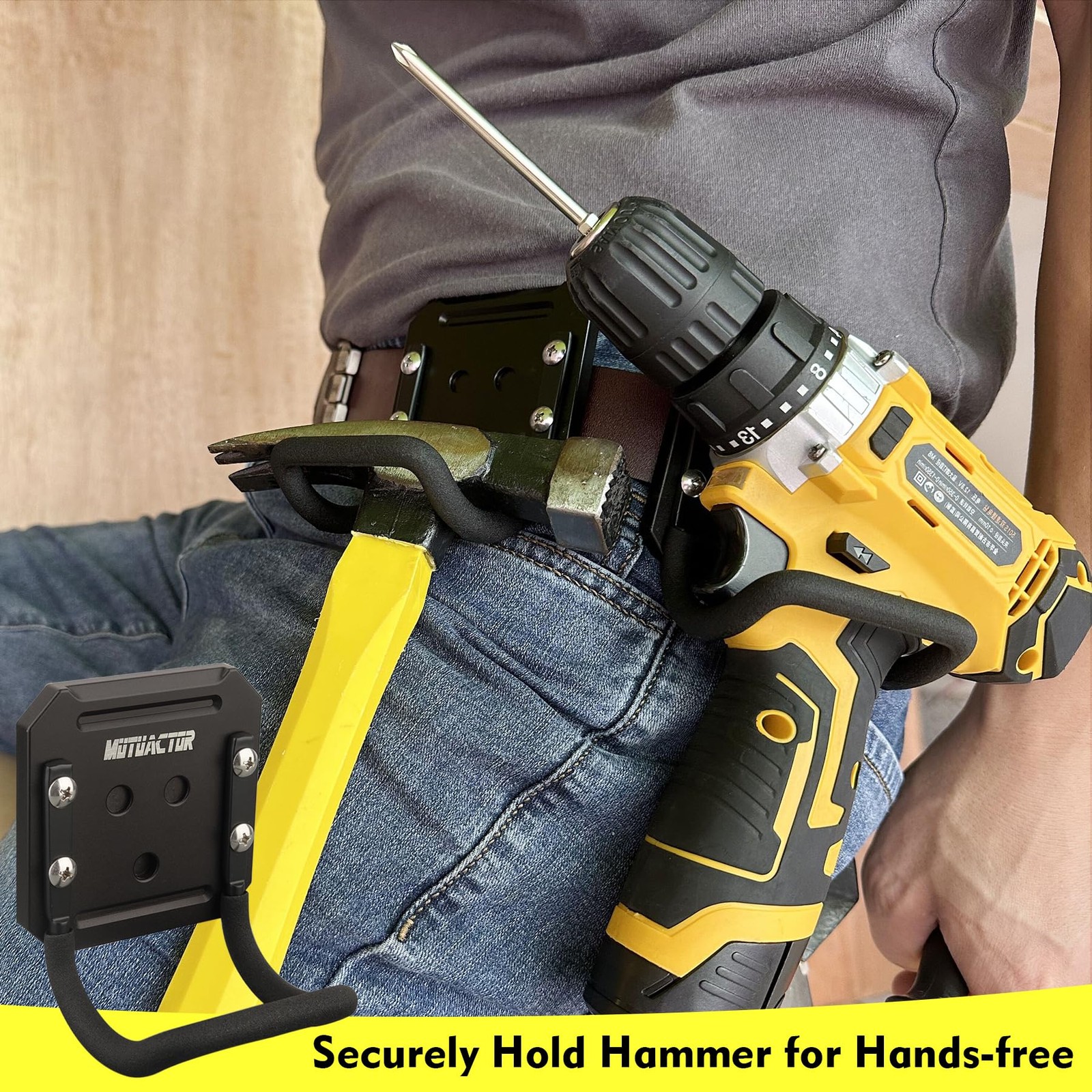 1 Set Hammer Holder Belt Clip Heavy Duty Tool Clip, Drill, Hatchet, Mallet Carry