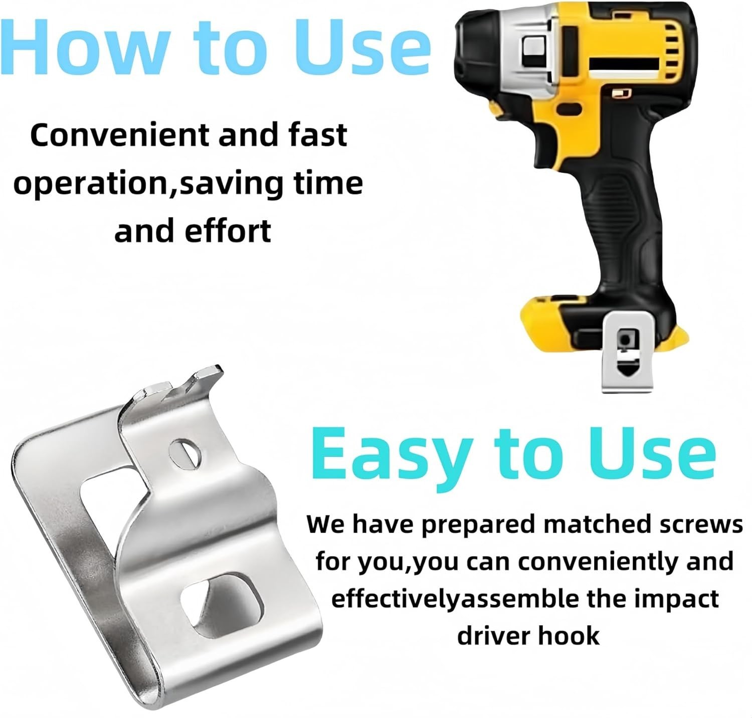 Durable 304 Stainless Steel Belt Clips for Secure DeWALT Tool Replacement