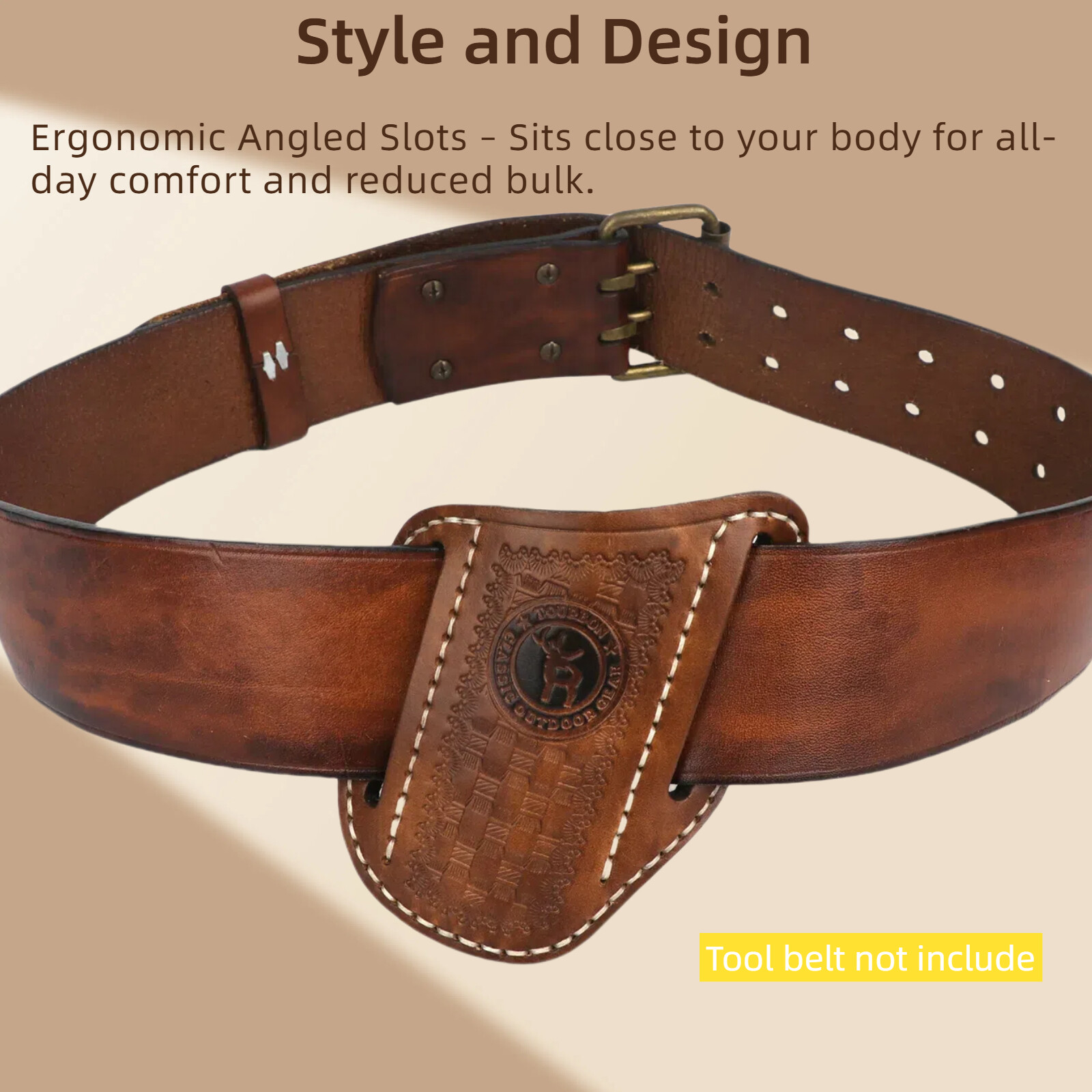 Leather Small Folding Knife Sheath Belt Pouch EDC Pocket Tool Holder-Clearance