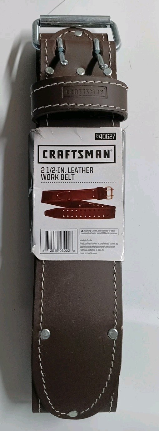 Workbelt Men’s Sears Craftsman 2 1/2 Inch Leather Belt # 9-40627