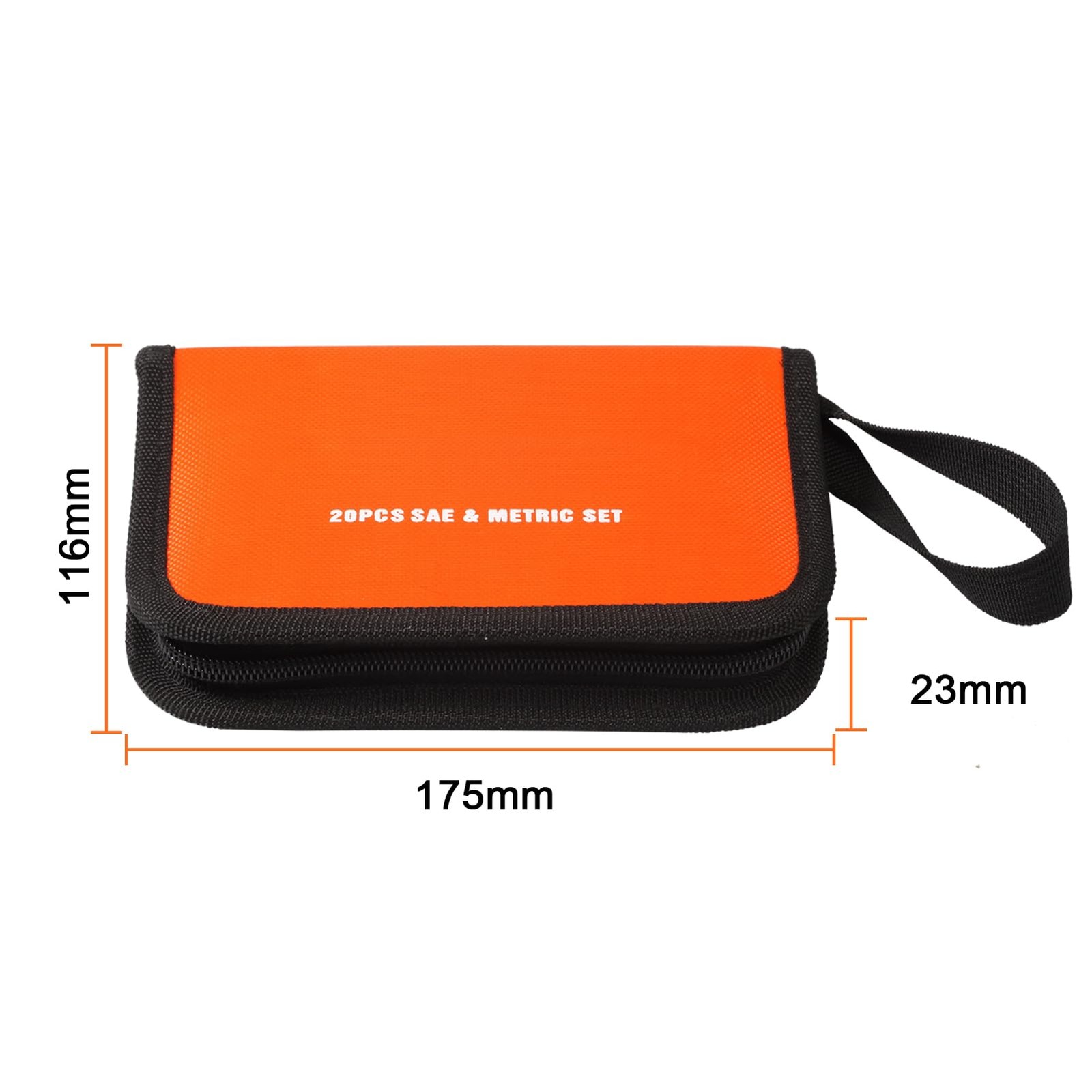 SPEEDWOX 20 Pockets Wrench Tool Storage Bag, Metric and SAE Pouch, Orange