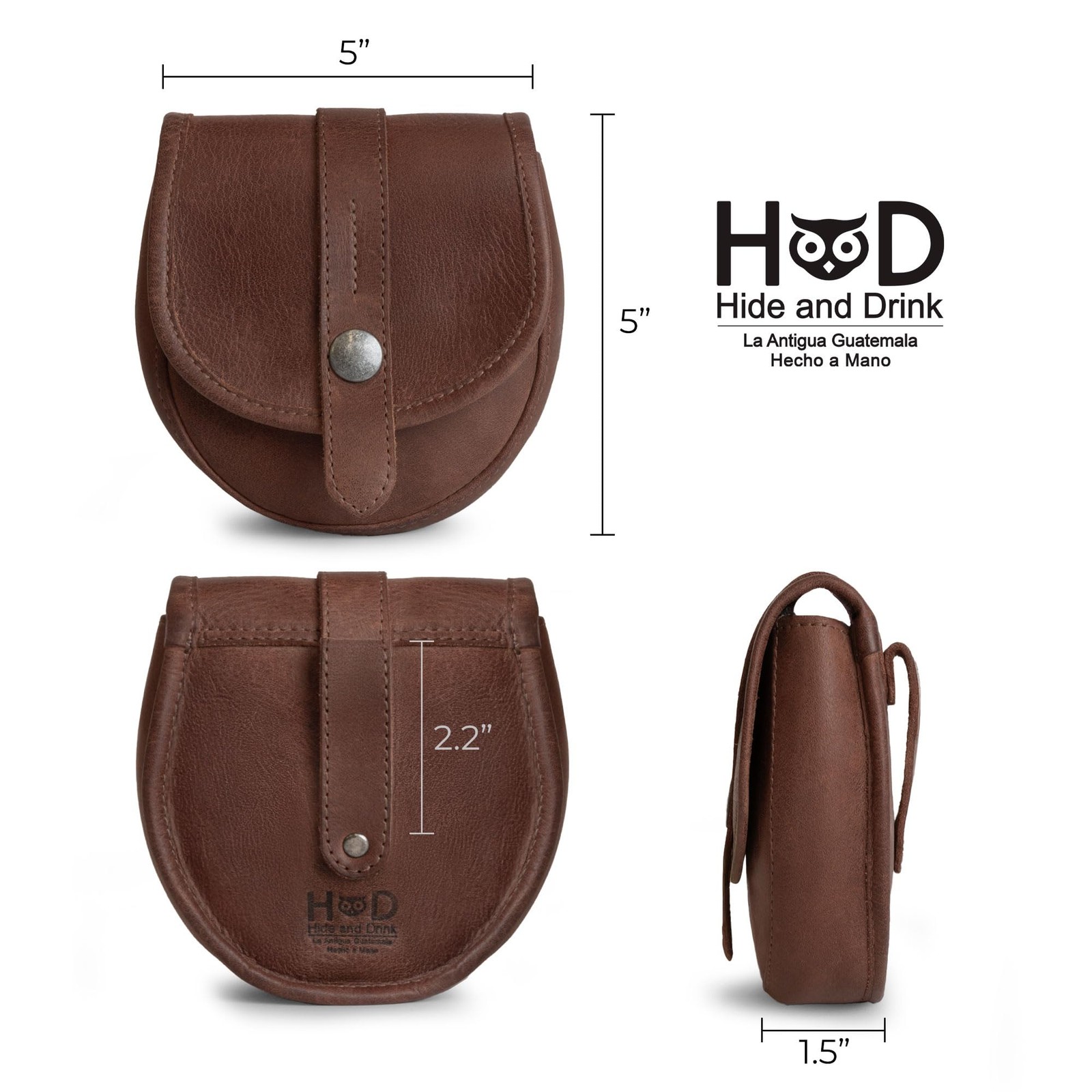 Hide & Drink, Bushcraft Leather Pouch Handmade from Full Grain Leather Waist…