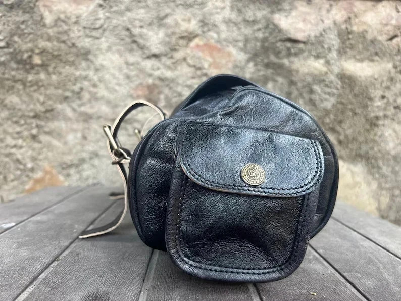 Vintage Goat Leather Bike Tool Bag Strap Genuine New