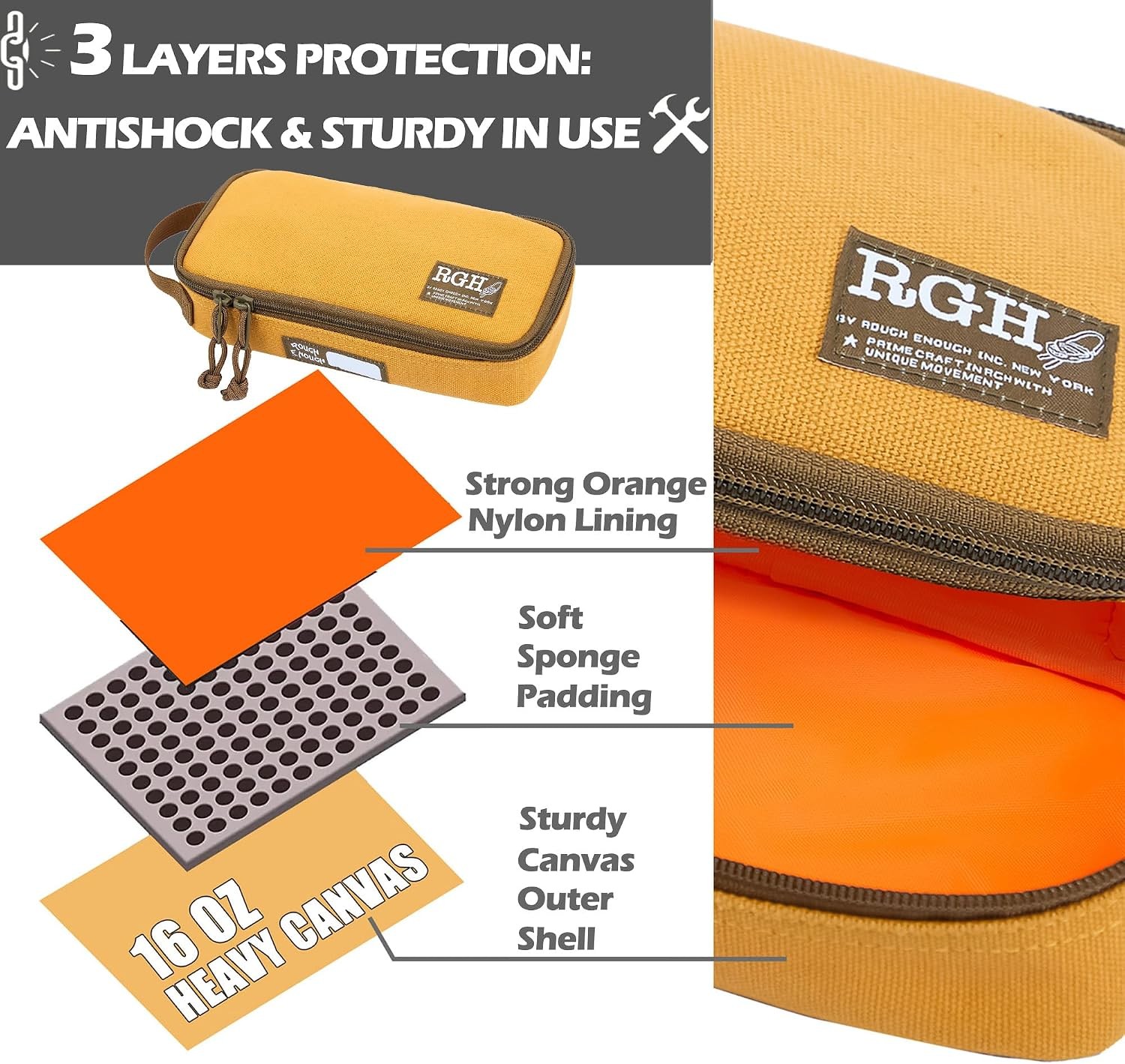 Canvas Tool Pouch Rough Enough Zipper Portable