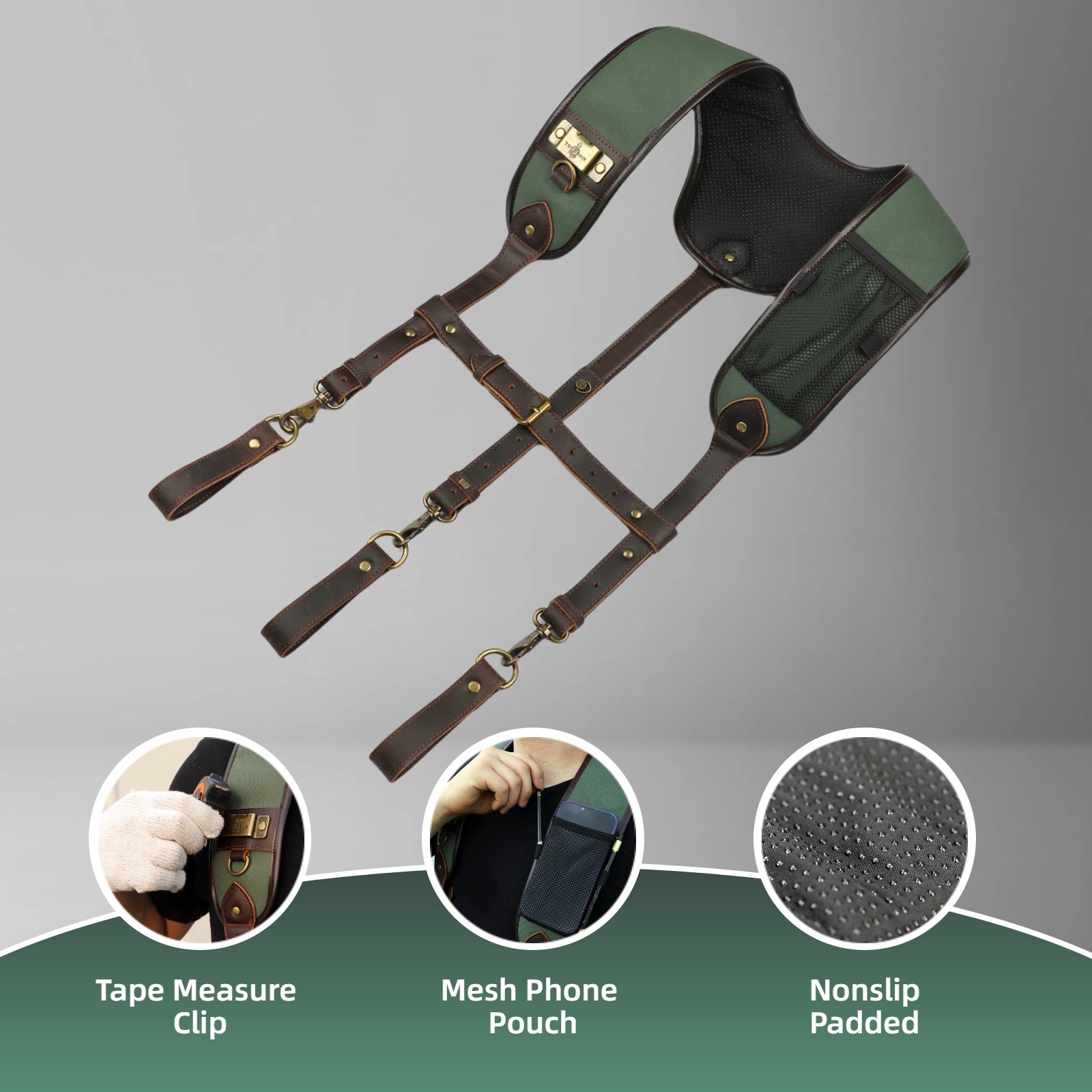 Tourbon Tool Harness Suspenders Carpenter Rig Bag Electrician Tools Belt Bag