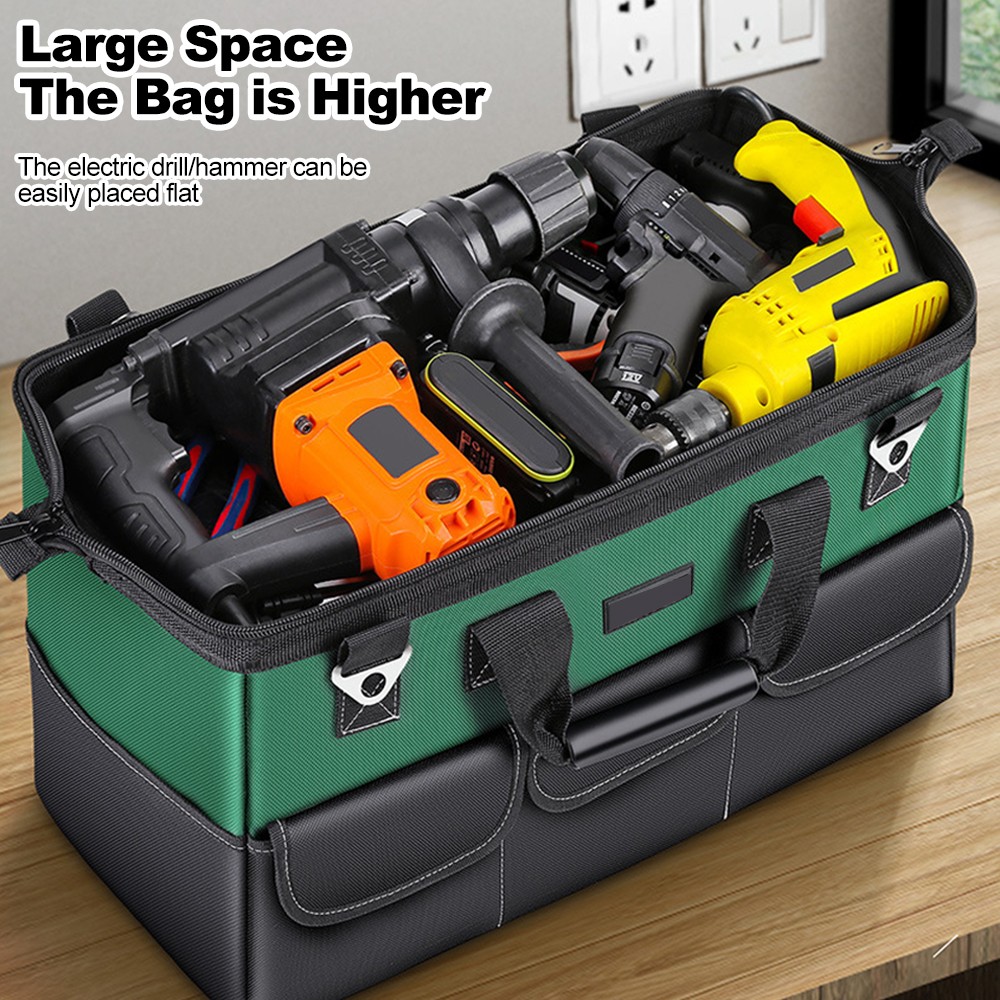 16-inch Tool Bag Heavy Duty Tool Bags 600D Oxford Cloth Wide Mouth Electrician