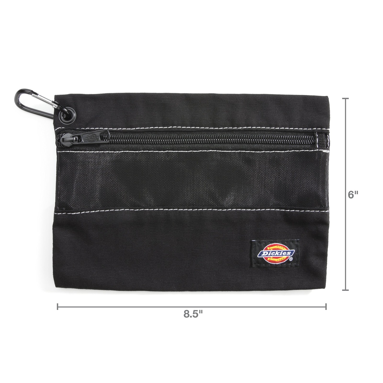 Dickies Set of 3 Small Canvas Utility Pouches, Zippered, for Small, Black