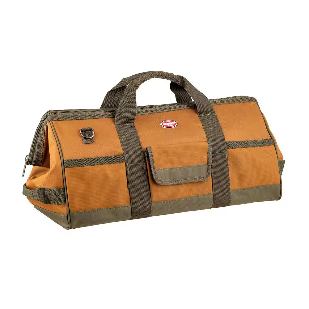 Gatemouth 24 In. Tool Bag in Brown and Green with 36 Pockets