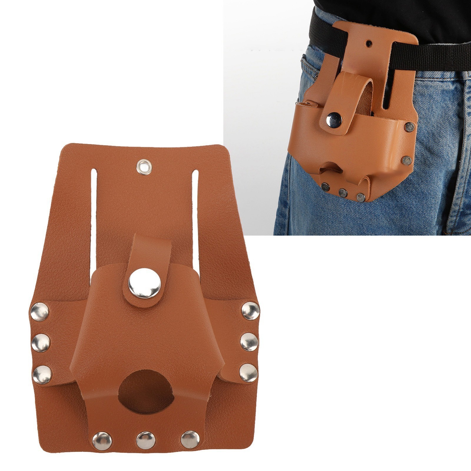 Tape Measure Holder PU Leather Large Capacity Button Closure Tape Measure Pouch