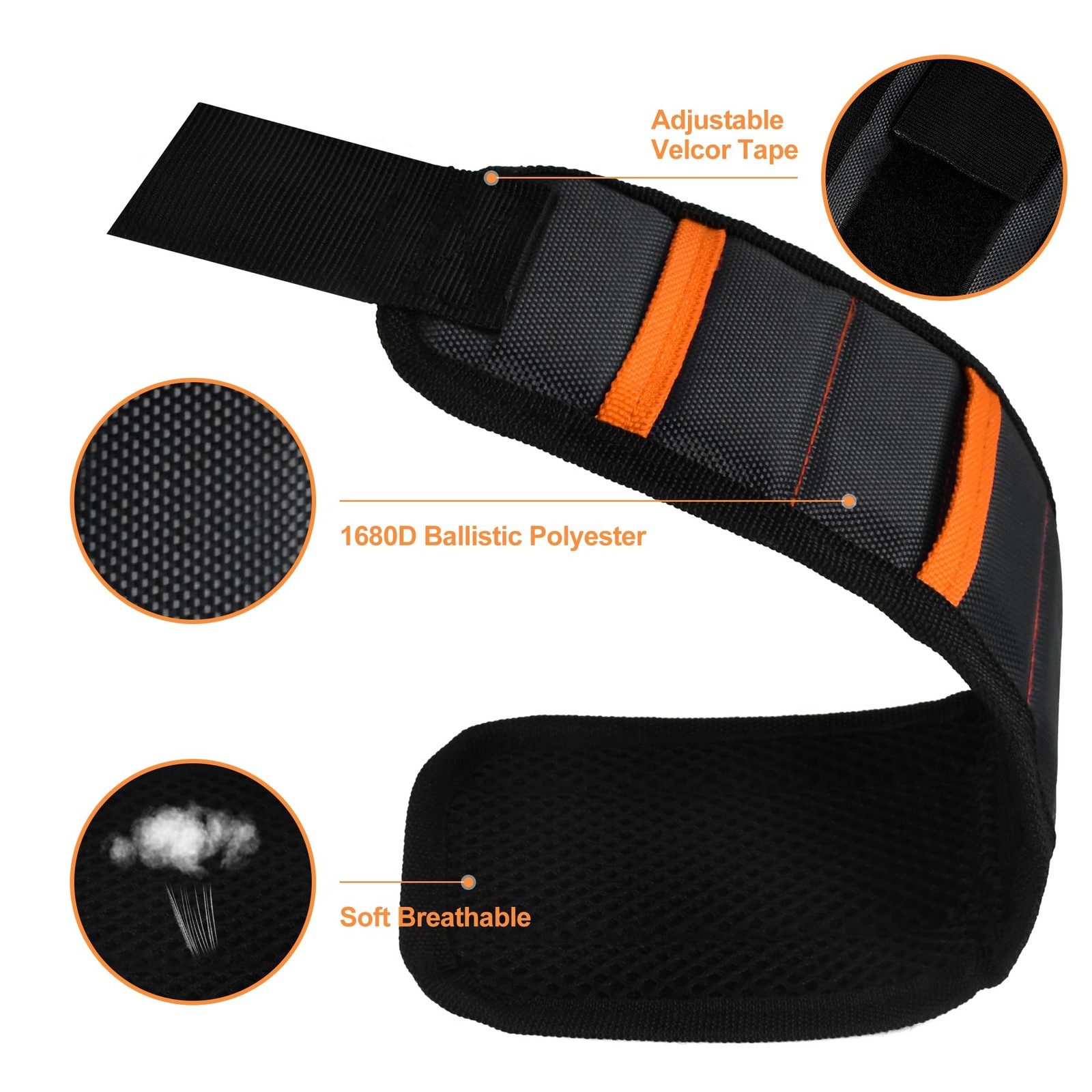Magnetic Wristband Fathers Day Gifts for Men Dad – Tools Black with Orange