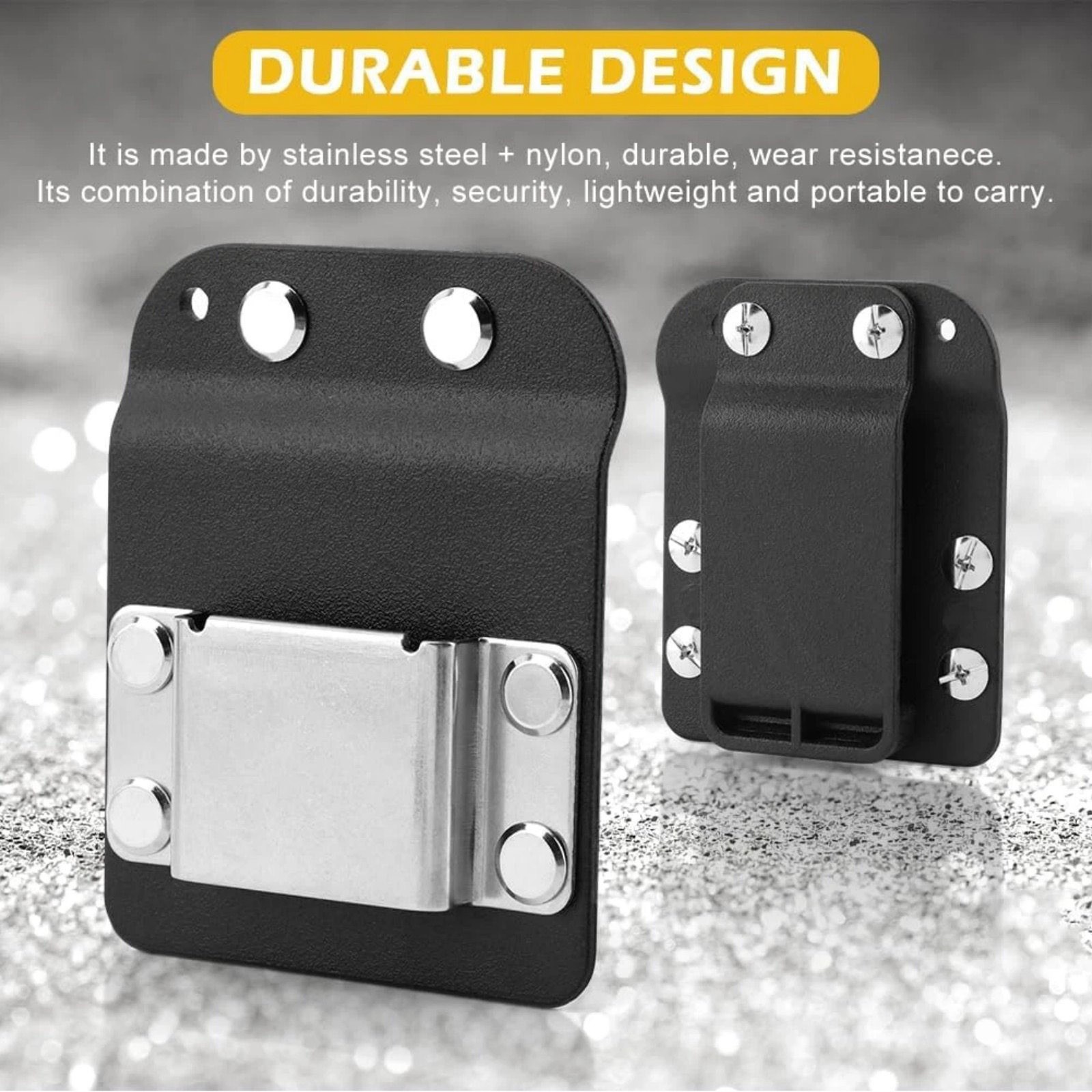 Tape Measure Belt Holder Clip On Black Metal Nylon For Drills Impact Drivers