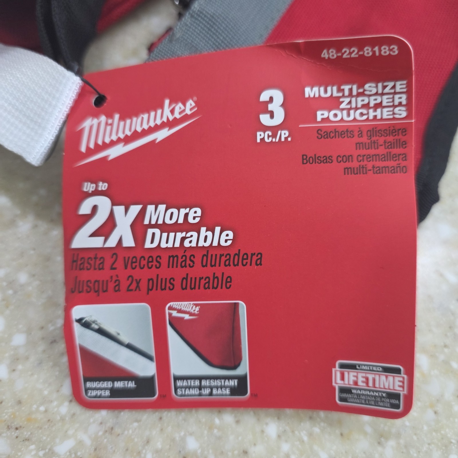 Milwaukee 14 in., 8 in. & 6 in. Multi-Size Zipper Tool Bags in Red (3-Pack)