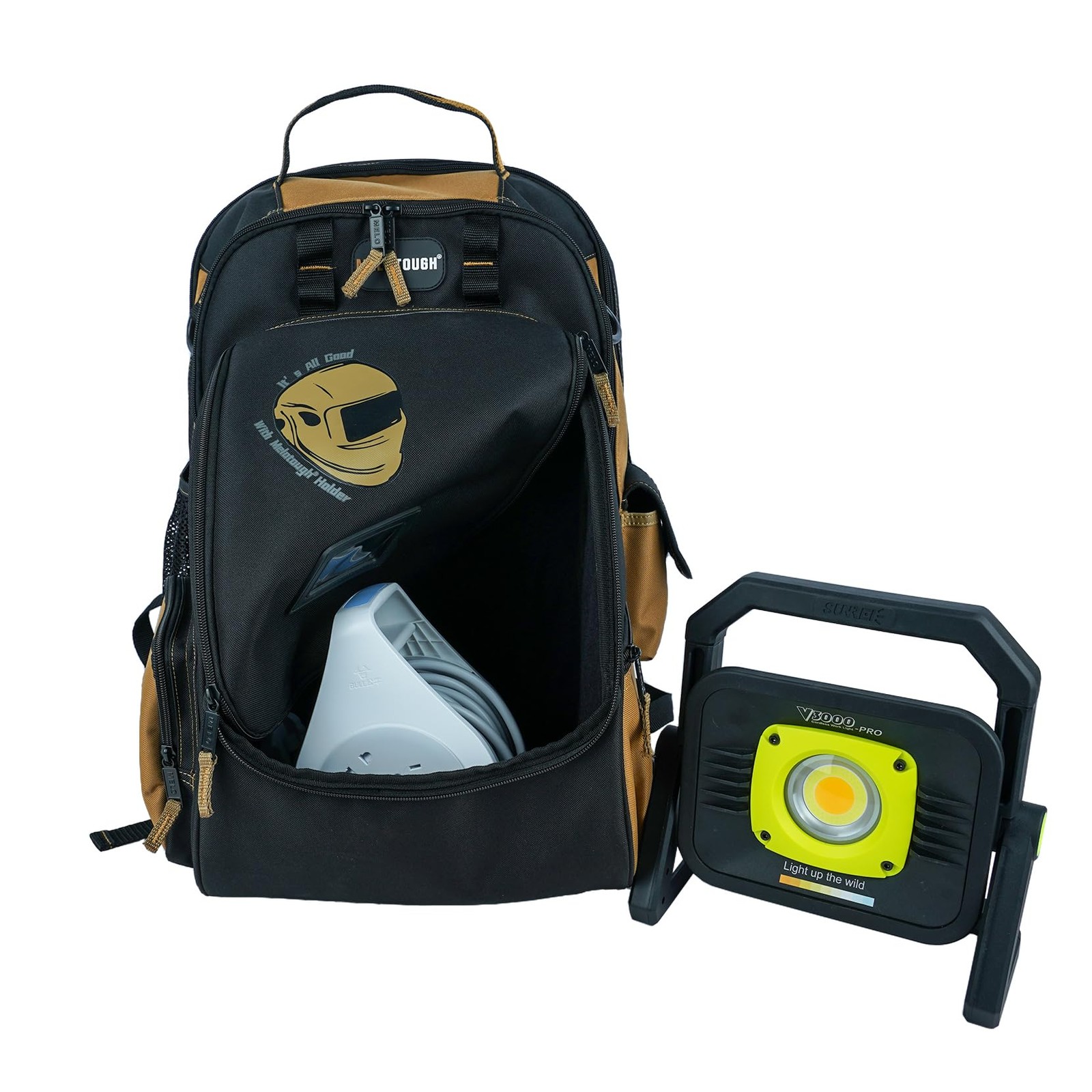 Melotough Electricians Tool Bag Backpack Welding Helmet Bag Heavy Duty Tool Bag