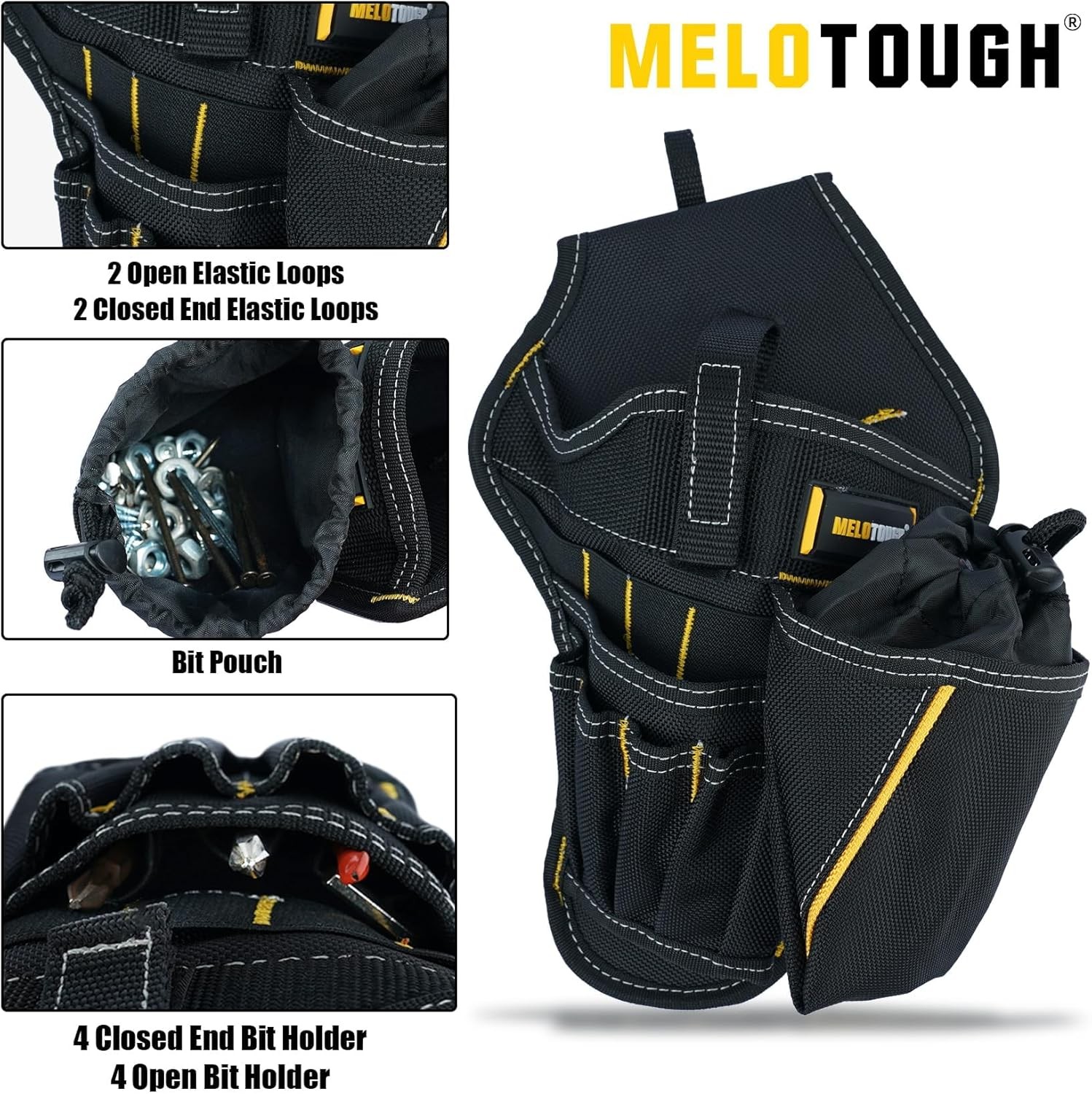 3-in-1 Drill Holster Combo w/ Magnetic Wristband Tool Belt Holder Right Hand