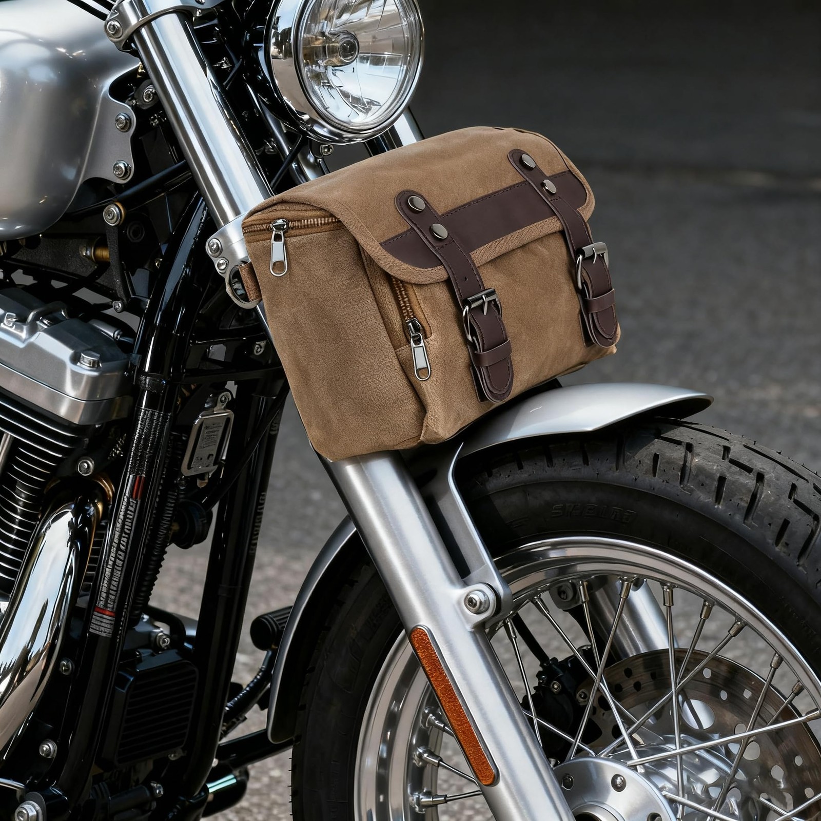 Motorcycle Bags Vintage Motorcycle Tool Bag Waterproof Messenger Bag Bike Tan…