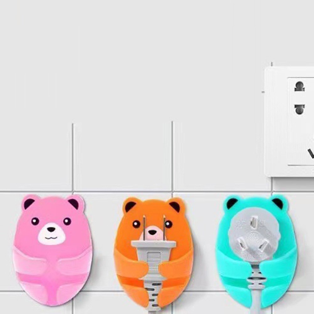 Cartoon Wall Hook Mount Easy Installation No Drill Power Socket Bracket