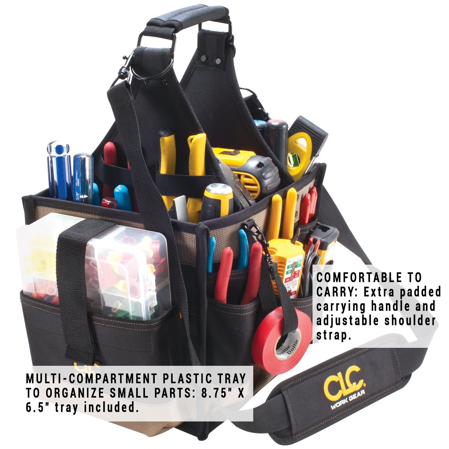 CLC Custom LeatherCraft 1528 Large Electrical and Maintenance Tool Carrier, B…