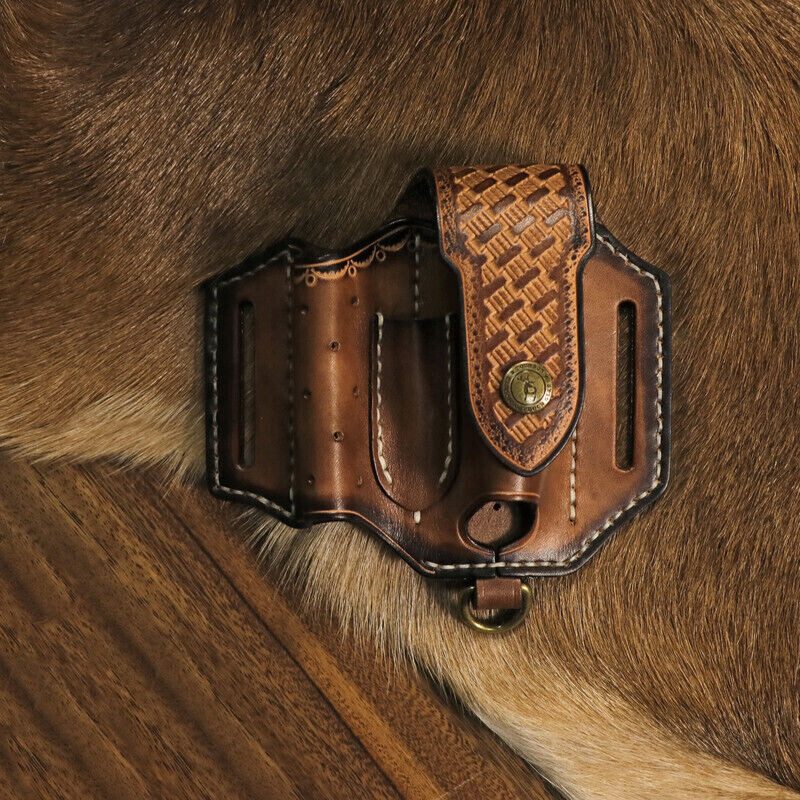 Leather Pocket Knife Sheath EDC Multitool Plier Belt Knives Pouch Tools Holster