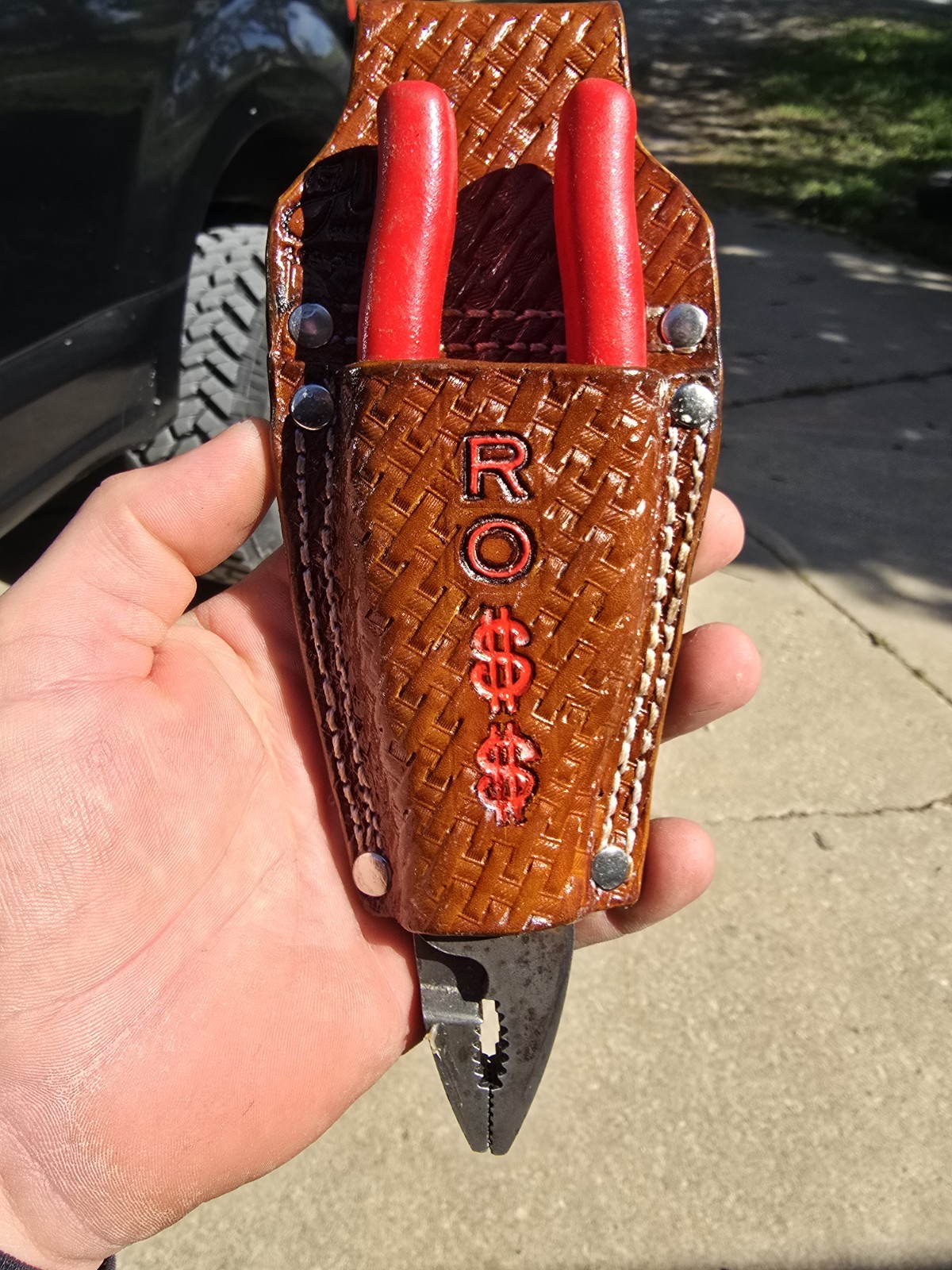 Heavy Duty Leather Belt Holster Sheath Pliers Knipex Klein Custom Contractor