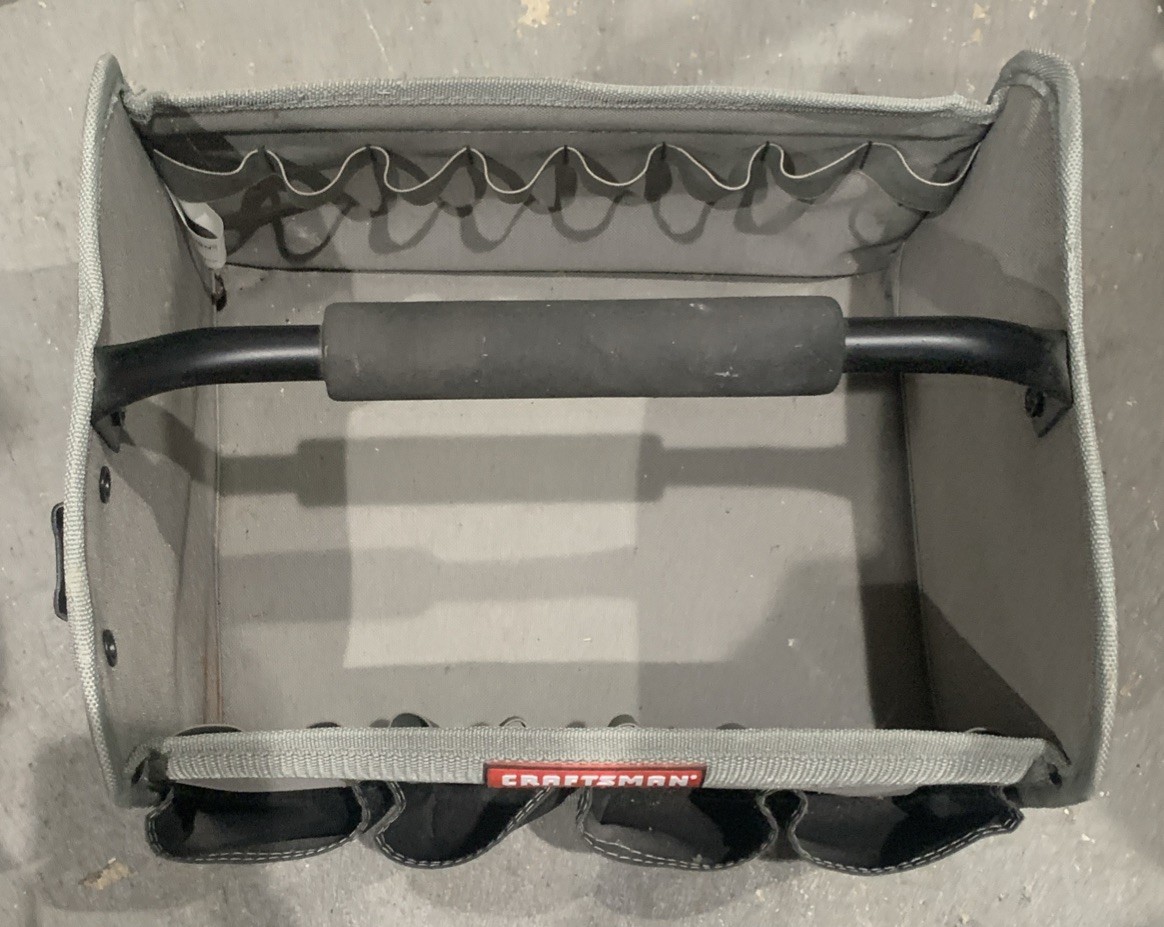 Craftsman 12” Tool Tote Bag Green Black 7 Pocket Caddy External Pockets
