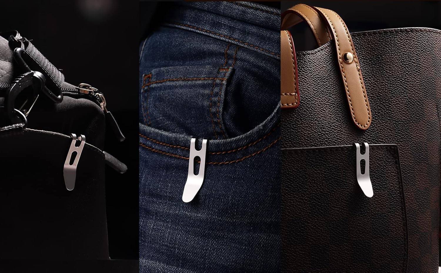 Deep Carry Pocket Clip – Heavy Duty Stainless Steel Multi-Purpose Belt Clip f…