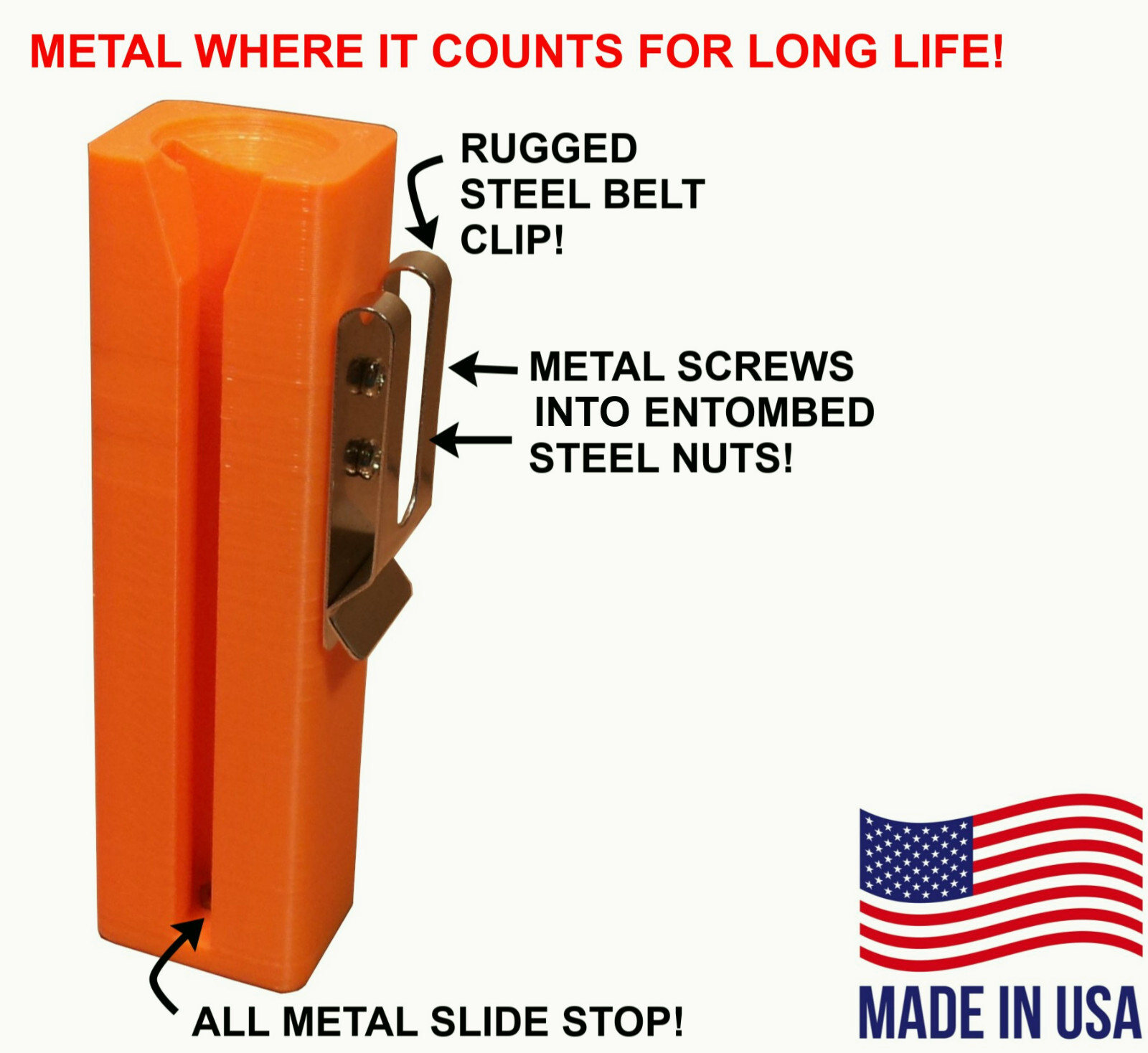 7» EZ SQUARE BELT HOLDER Tool Clip METAL PARTS for 7″ Speed Square Made in USA!