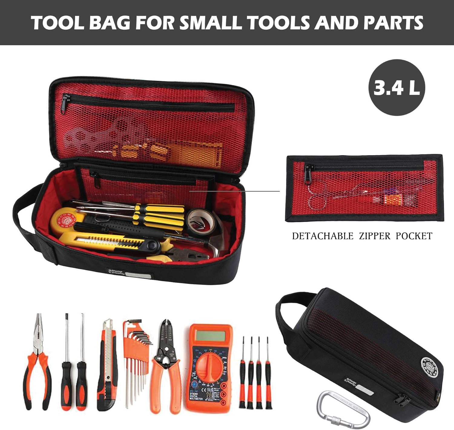 Rough Enough EDC Tool Bag Organizer with Handle – Portable and Durable