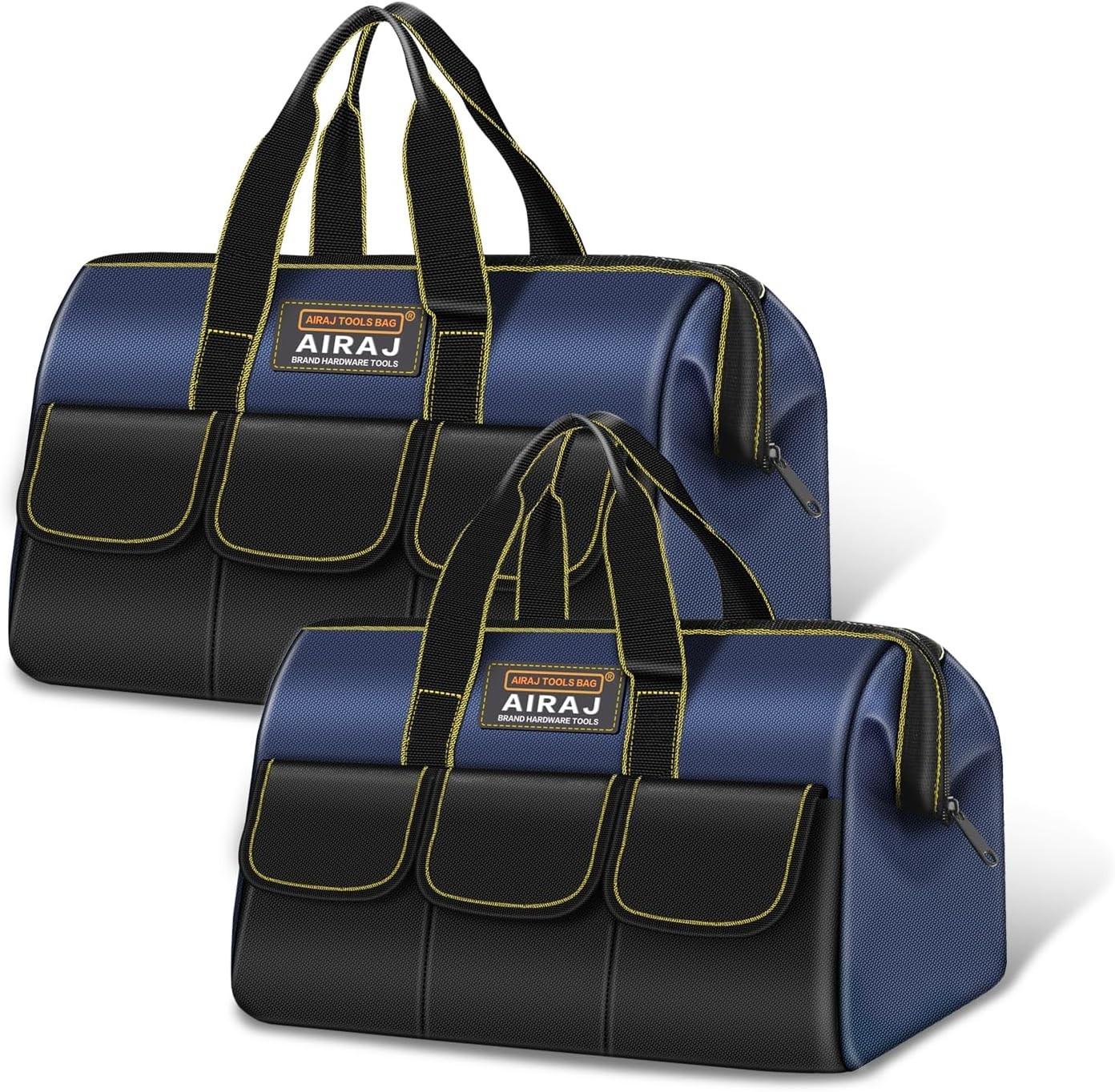 Tool Bag 2-Pack Set | 14″ & 16″ Portable Tool Bag | Wide Mouth Tool Bags for …