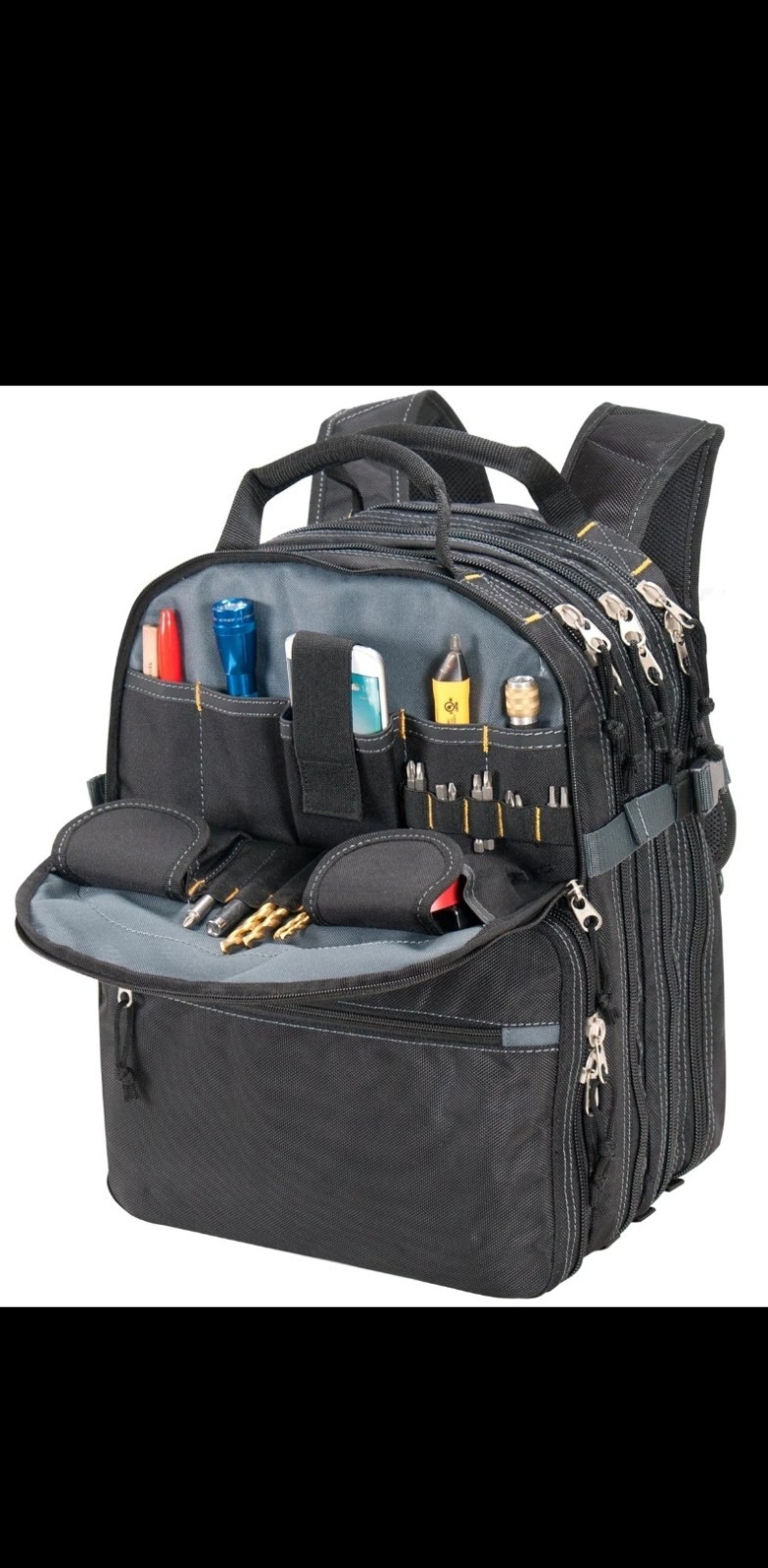 CLC Black Work Gear Leathercraft 1132 75-Pocket Tool Backpack New without Tag