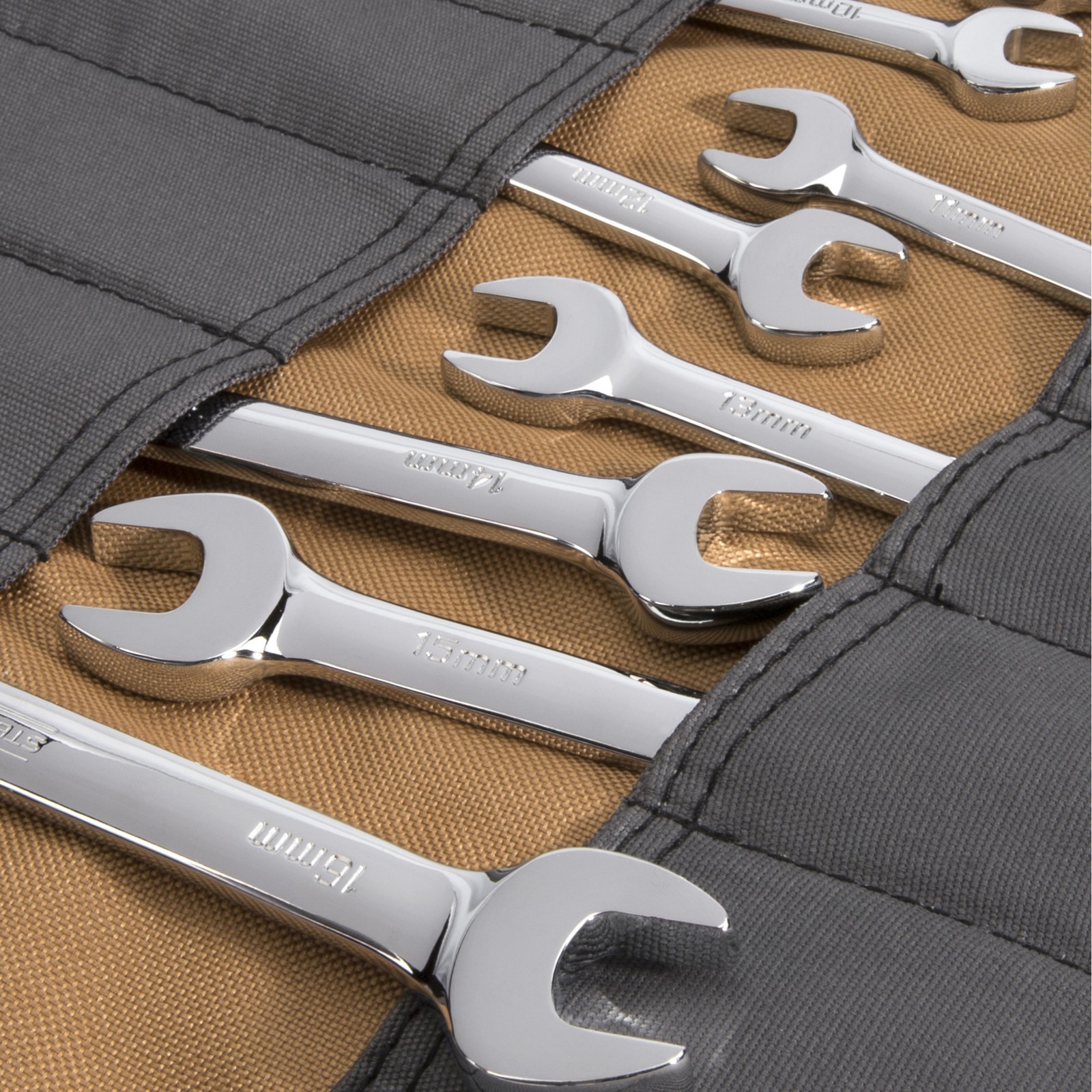 Wrench Roll Sleeve Hand Tool Bag Holder Small Gray Tan Dickies 57007