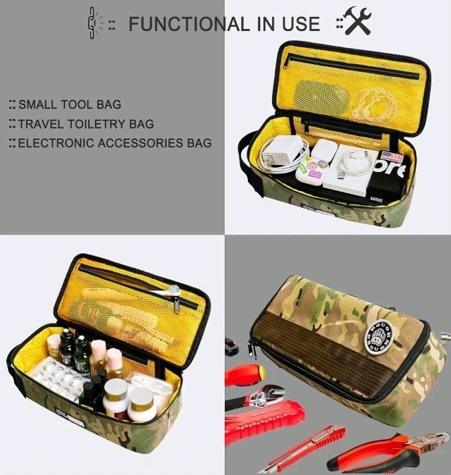 Rough Enough 12” Small Tool Bag Heavy-Duty Zippered Organizer Camo New