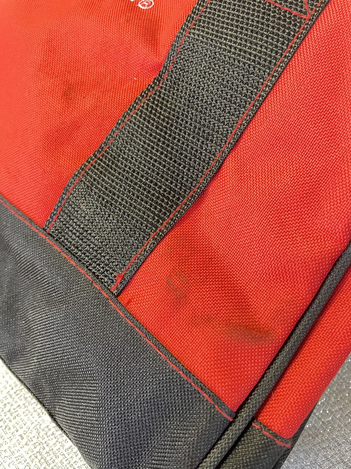 Red & Black Craftsman Tool Bag Tote W/ Handle Zipper Closure