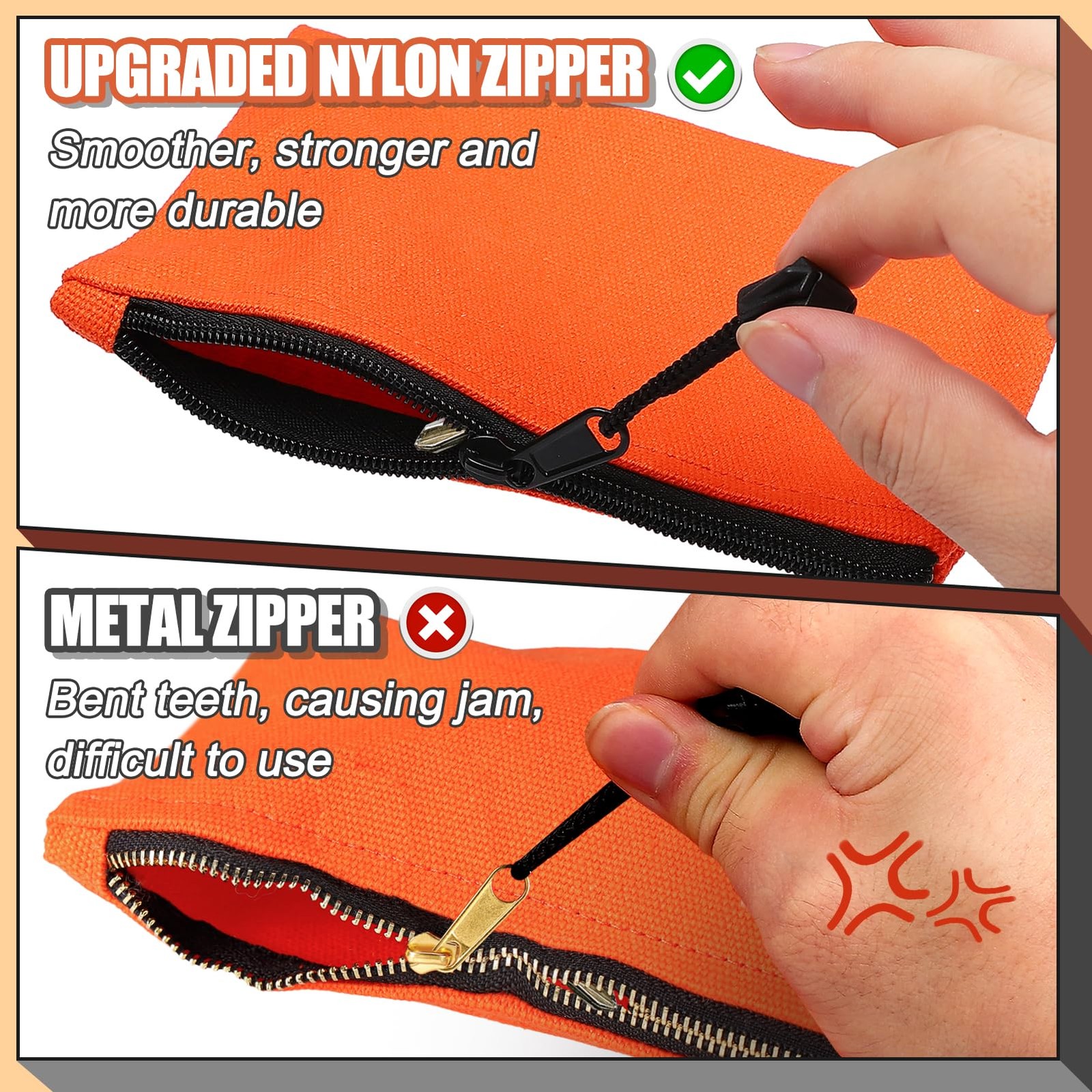 ANPHSIN 7»x4.7» Canvas Tool Bags Pouches 4 Pack Heavy Duty Zipper Pouch Se…