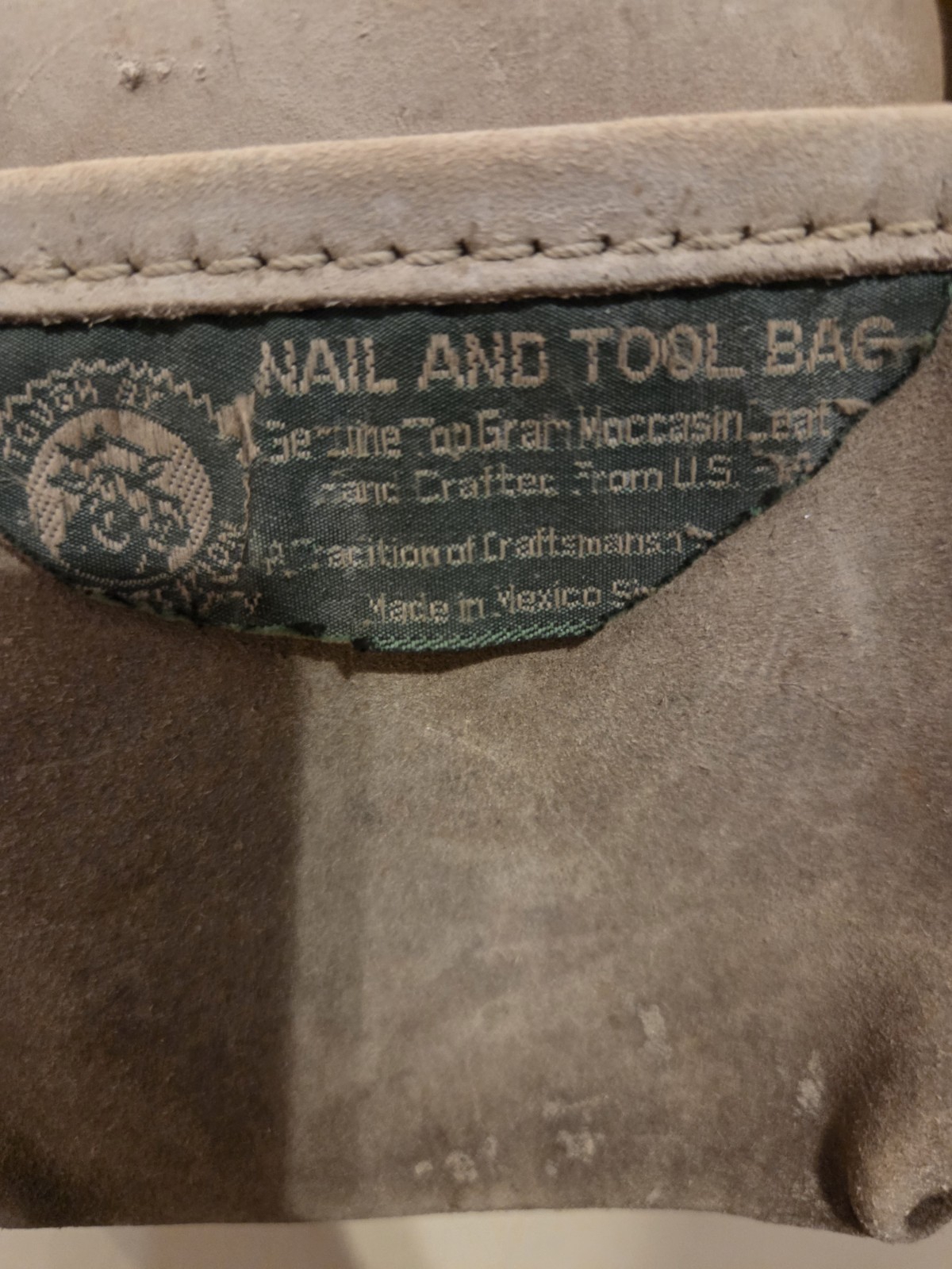 Craftsman Nail and Tool Bag Leather Tool Pouch, Tan, Belt Loop, 1 Item