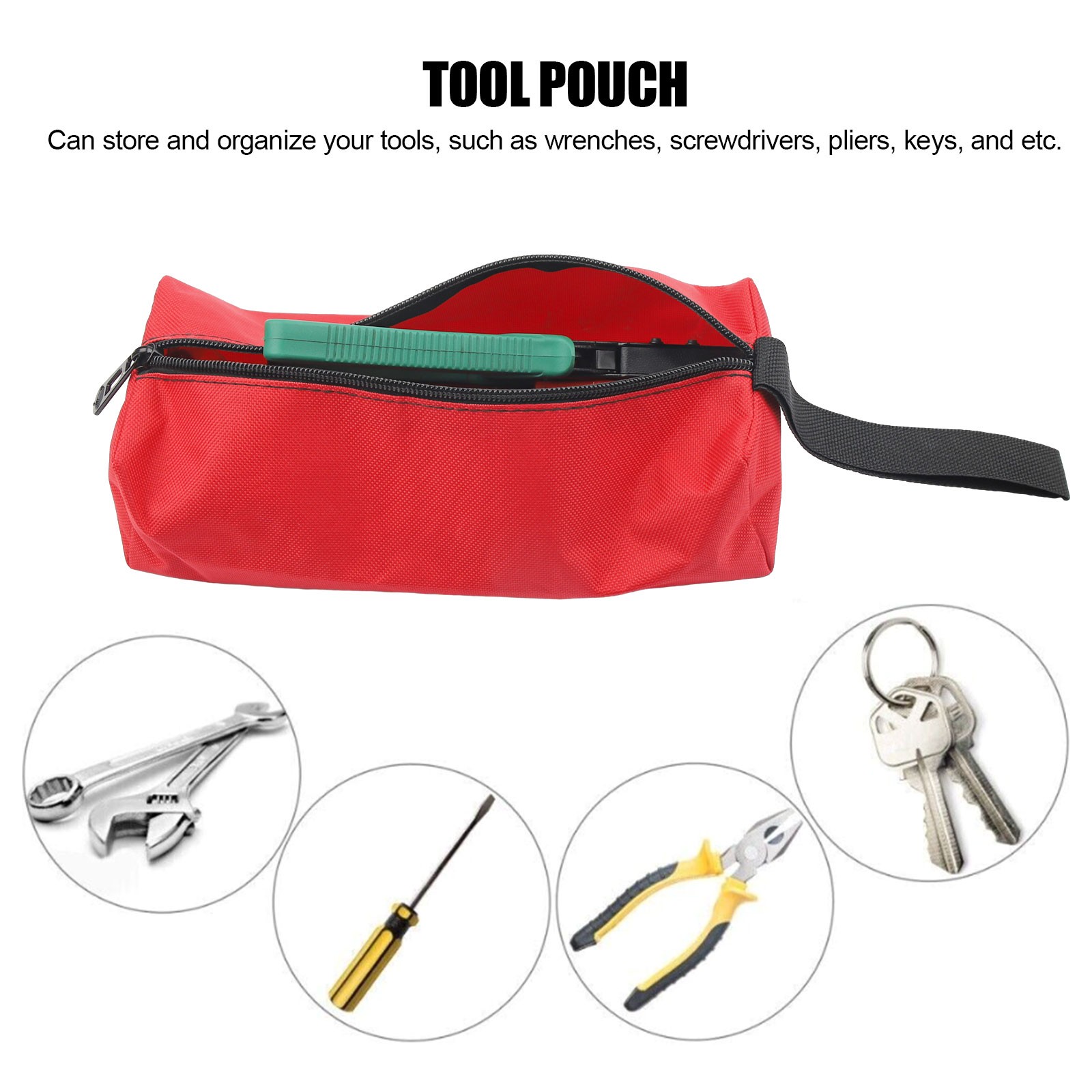 5PCS Canvas Tool Pouch Bags Zipper Small Multipurpose Pouch Heavy Duty Organizer