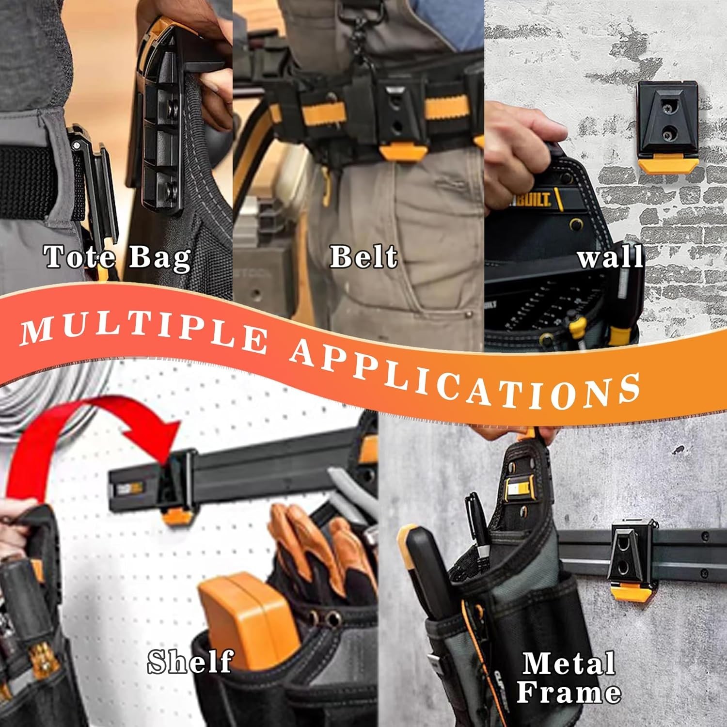 Tool Belt Clip for ToughBuilt Tool Belt & Pouches Compatible with TOU-CT Models