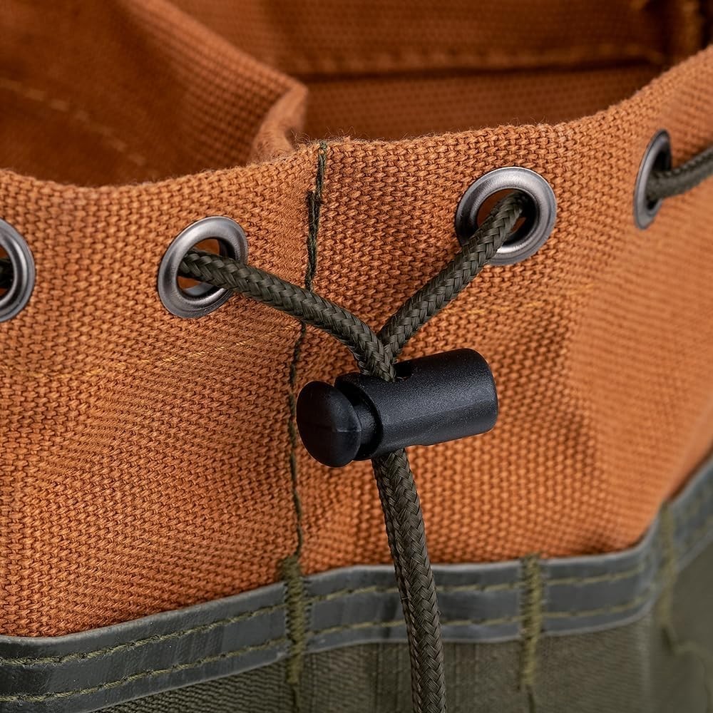 19-Pocket Canvas Organizer Parachute Bag in Brown for Tools & Small Parts