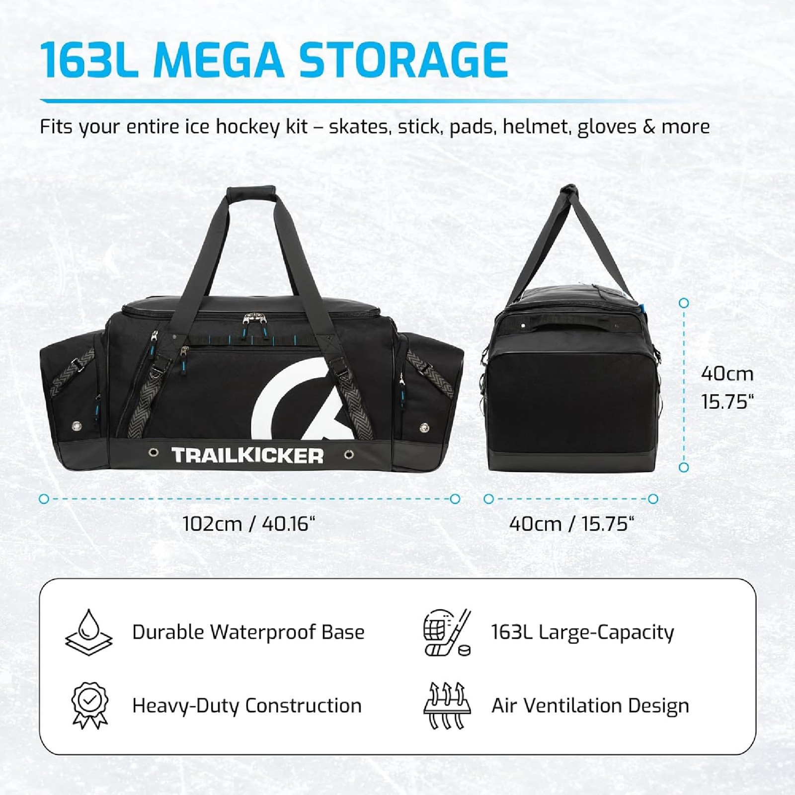 Premium Extra Large Hockey Bag, Durable Sports Equipment Duffle with Multiple…