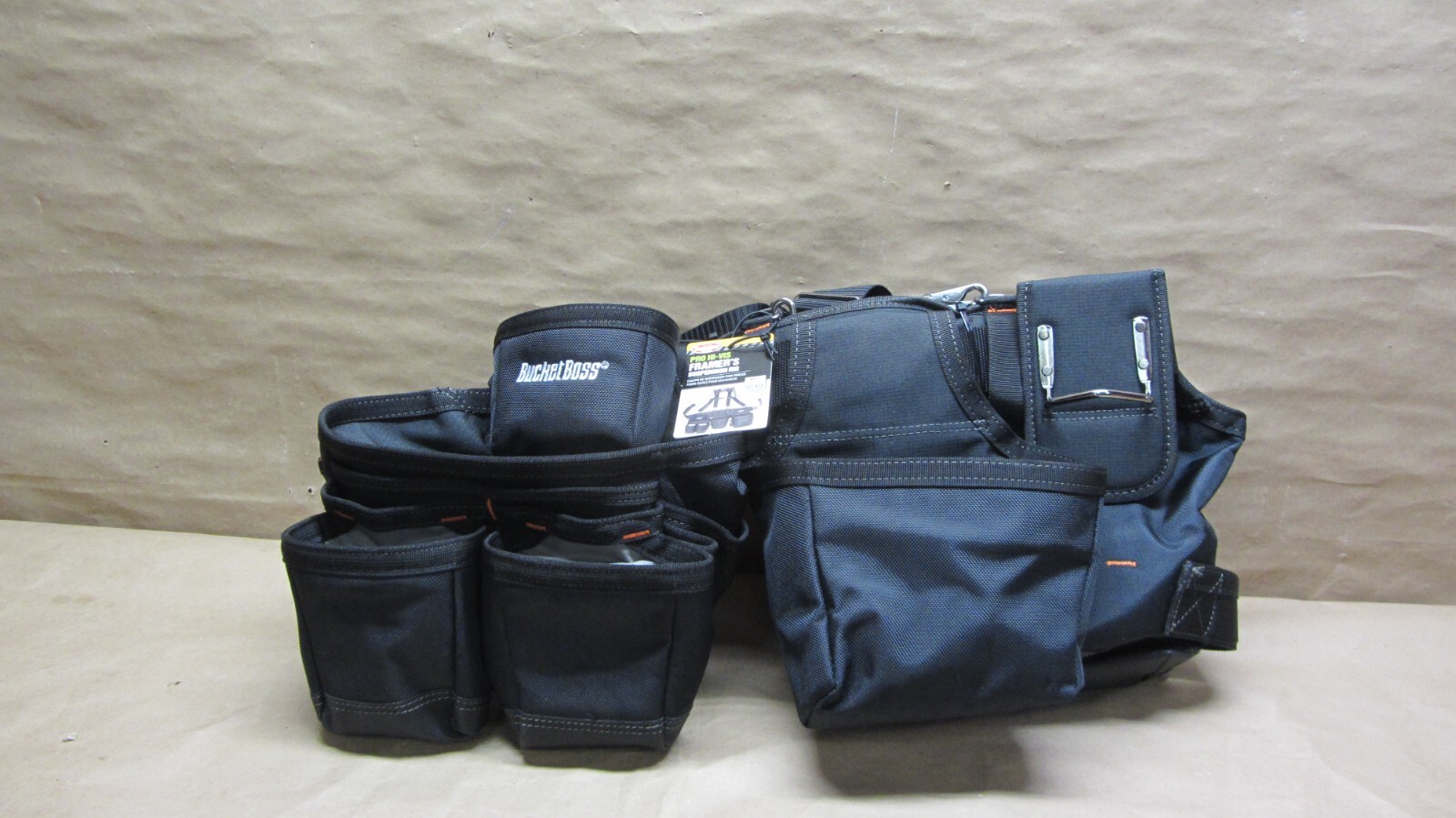 Bucket Boss 55285-HV Framer’s Tool Belt Suspenders 17 Pocket 2-Pack Black