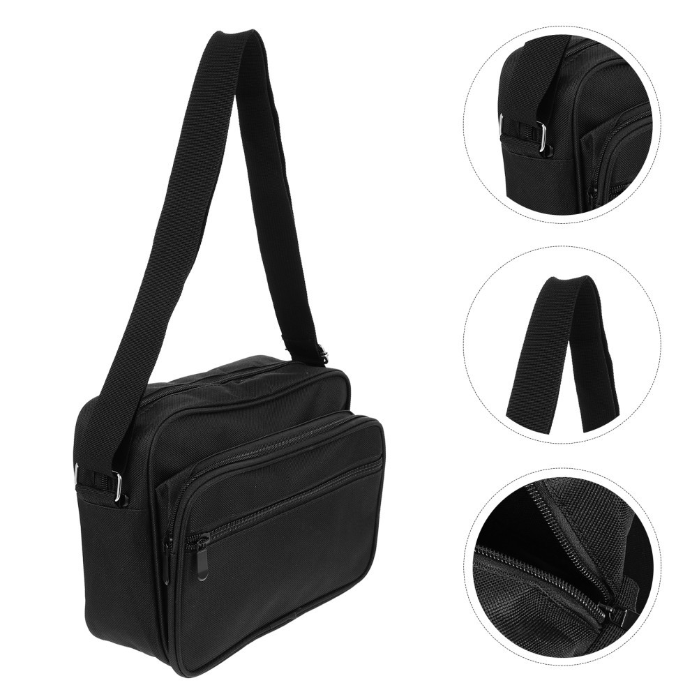 Tool Crossbody Bag Canvas Black Sturdy Material for Plumber Carpenter Contractor