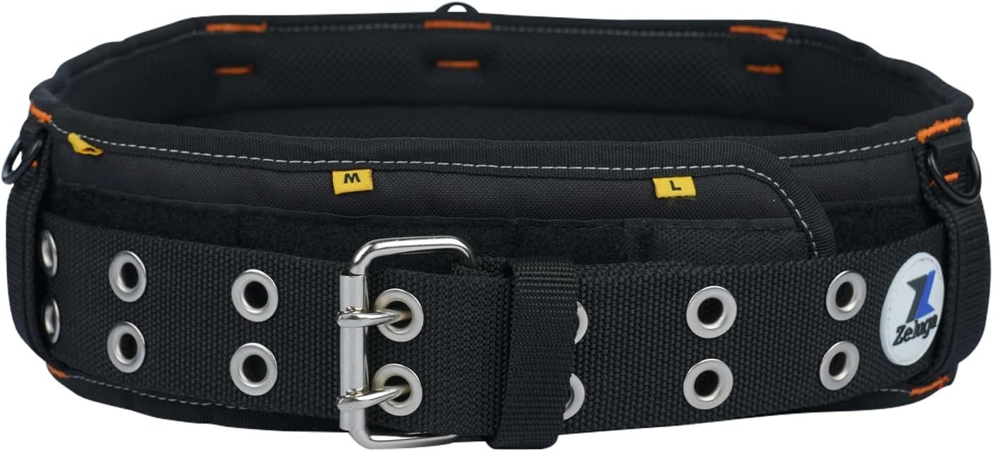20-222 Heavy Duty Polyester Tool Rig Padded Belt Black for Construction