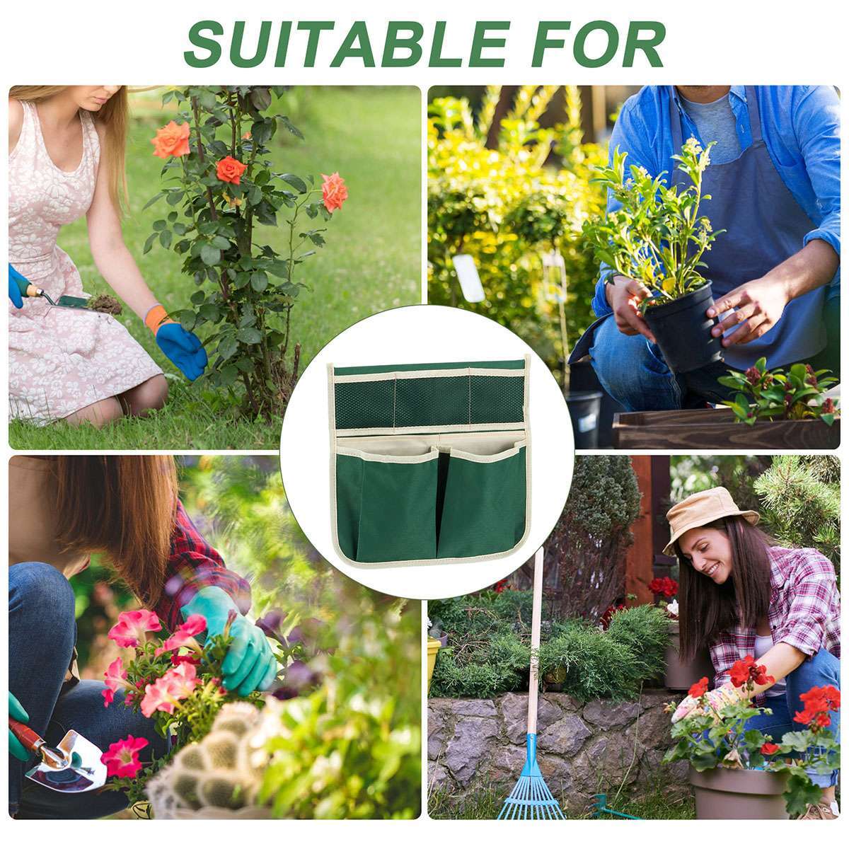 Folding Garden Kneeler Seat Bonus Tool Pouch Portable Stool Pad Chair Bag Holder