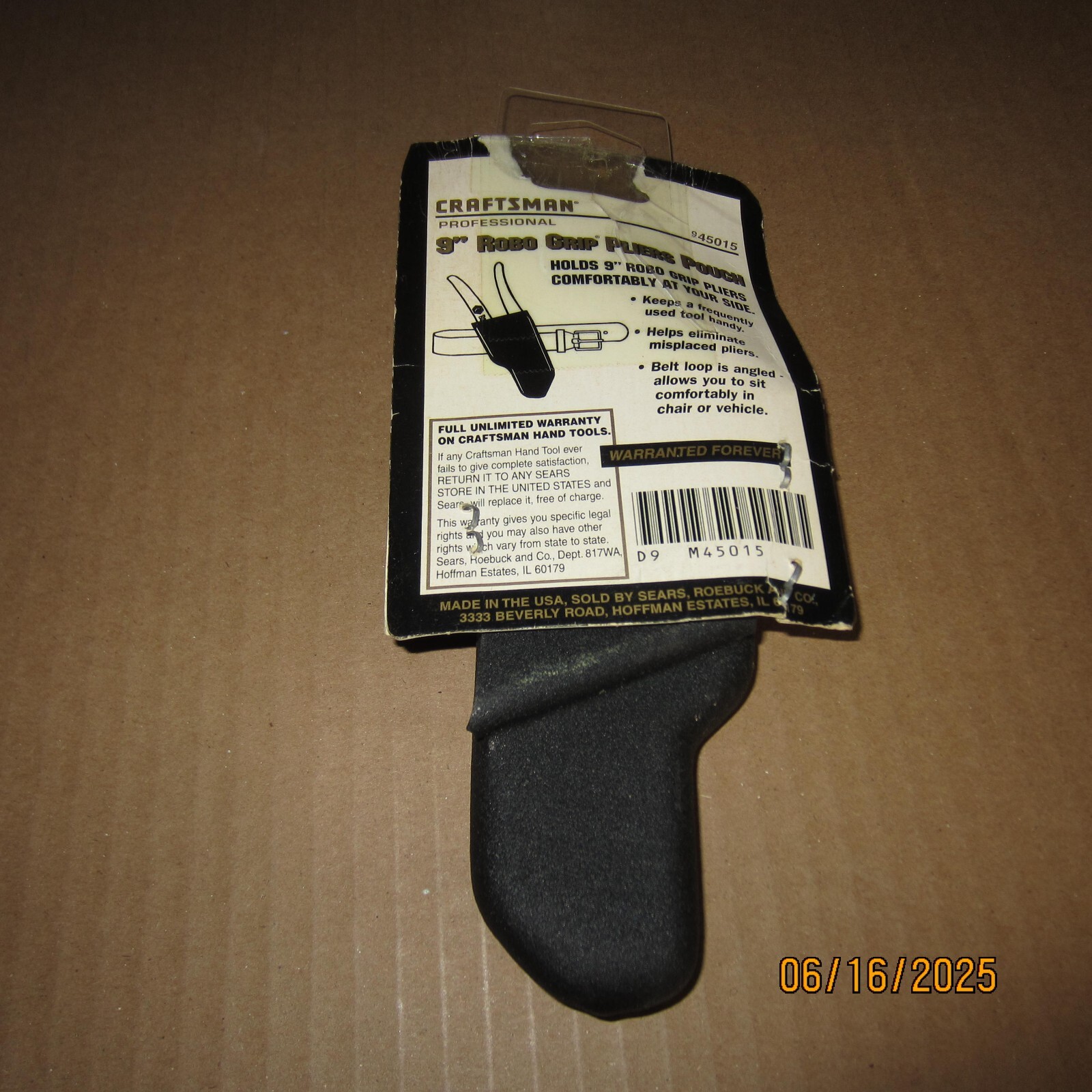 NEW Craftsman Professional 9″ Robo Grip Pliers Pouch With Belt Loop 945015