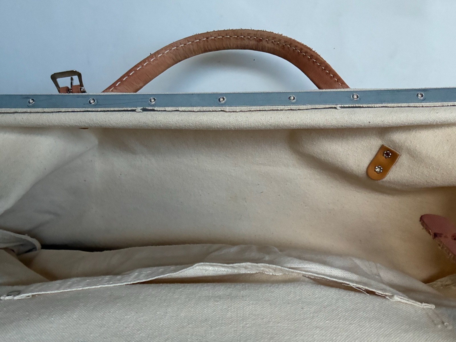 Vintage Nicholas M304 Mason Linesman Tool Bag Canvas Leather Made in USA