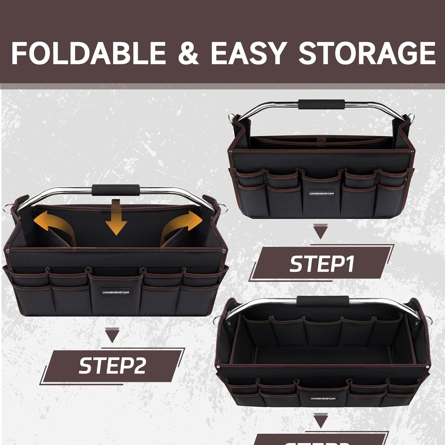 20 In Tool Carrier, Open Top Tool Tote 30 Pockets, Waterproof Tool Bag For Me…