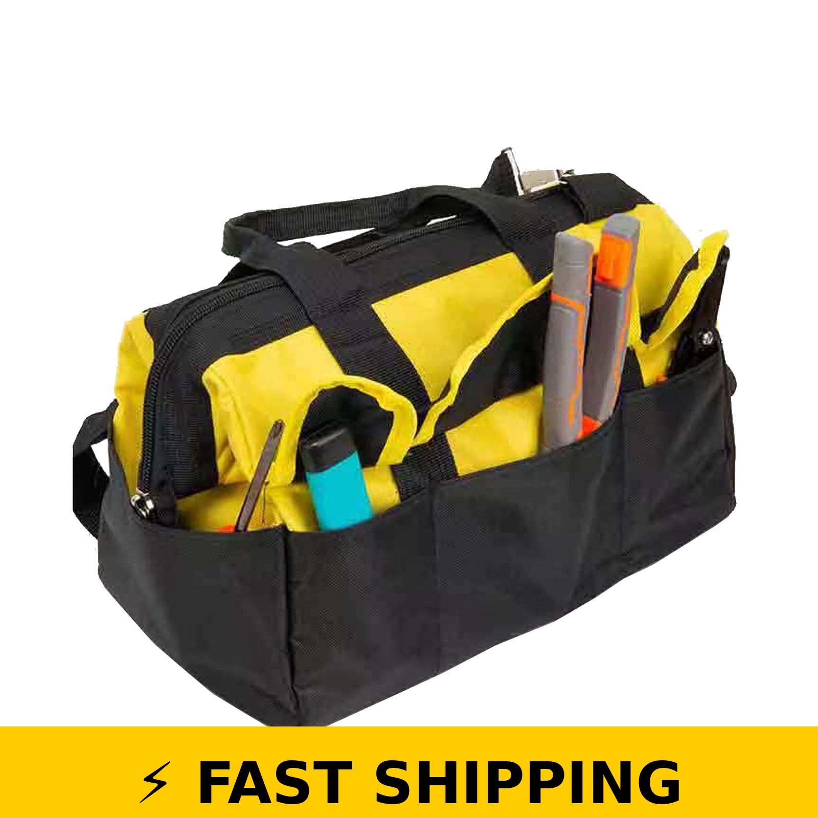 Safinein 14 Inch Wide Mouth Tool Bag Organizer – Heavy Duty Pouch