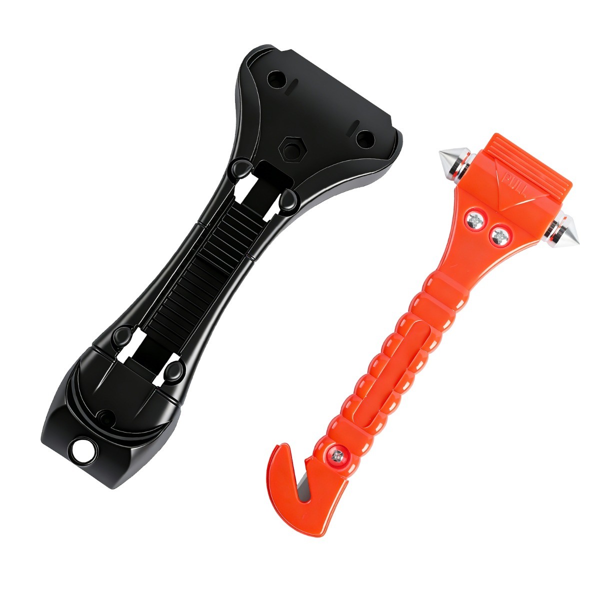 2-Pack Car Emergency Escape Tool Window Breaker Hammer Seat Belt Cutter Orange