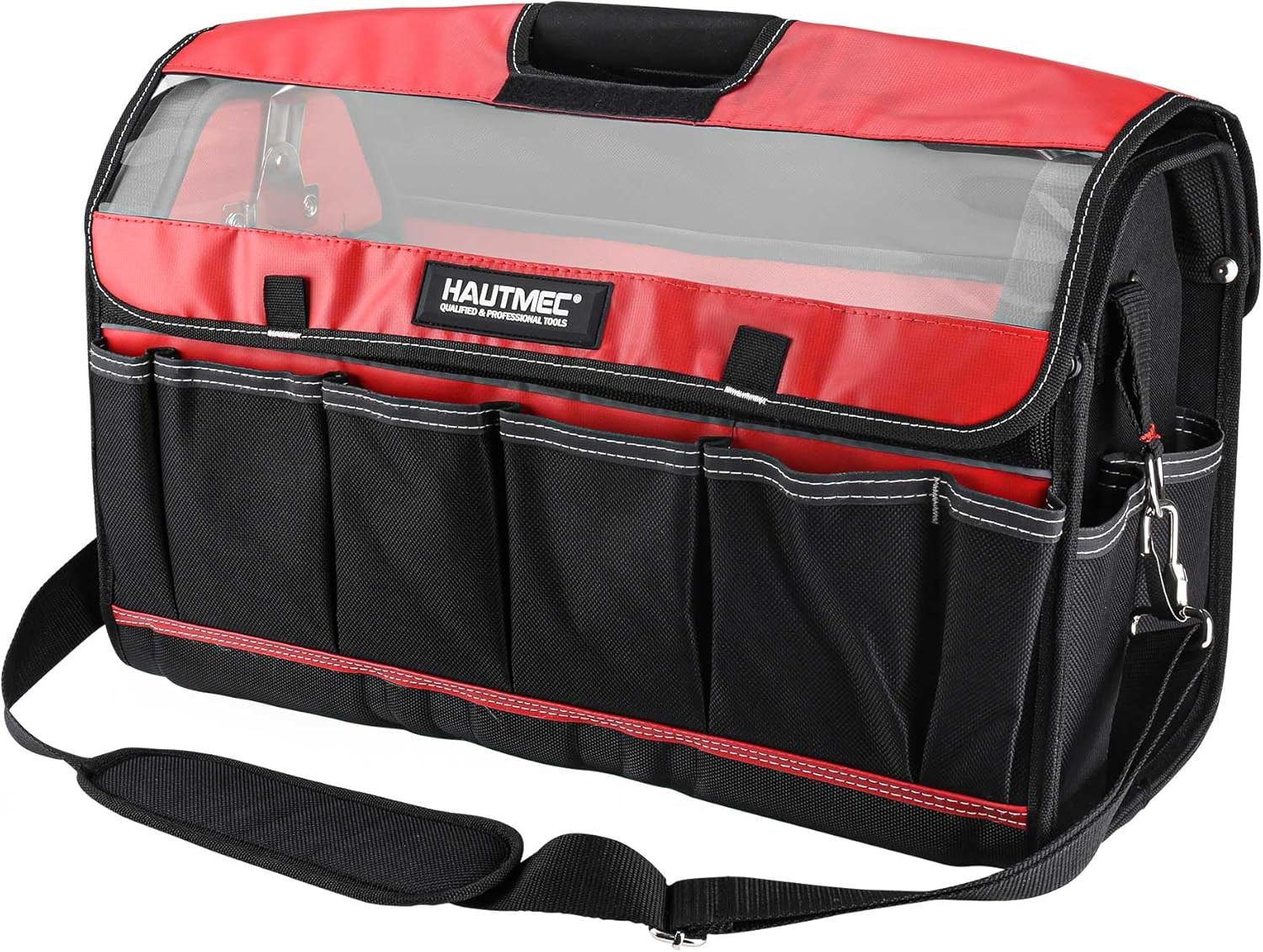 Heavy-Duty 20″ Tool Tote Bag with Waterproof Cover & Adjustable Strap