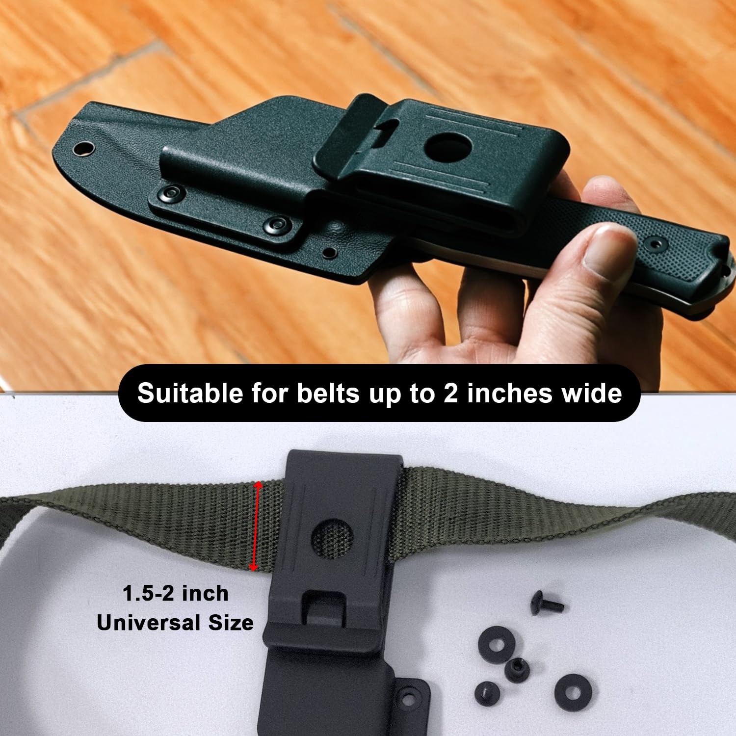 2Pack 2.1 Inch Knife Sheath Belt Clip Holster Tactical Belt Buckle Kydex Belt…