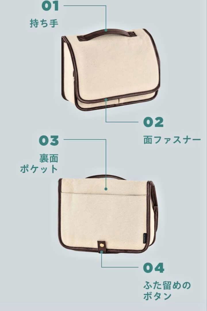 Hobonichi Techo Stappo Canvas Storage Box White Ivory Brown Stand NEW Japan